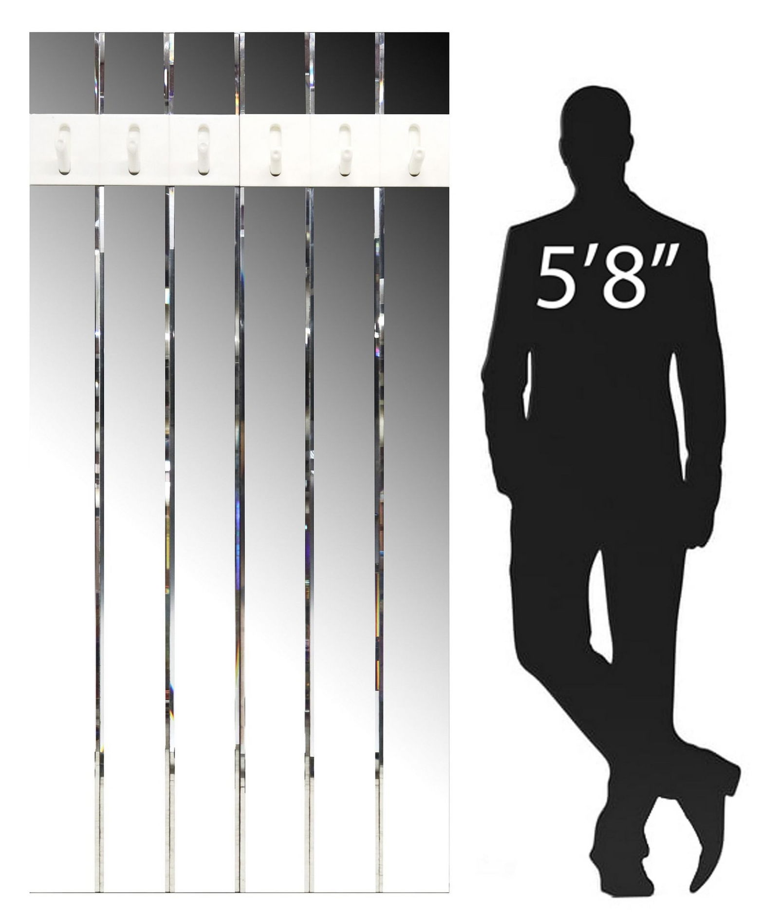 (2PCS) ITALIAN MID-CENTURY MODERN MIRRORED HALL TREE (1 of 6)