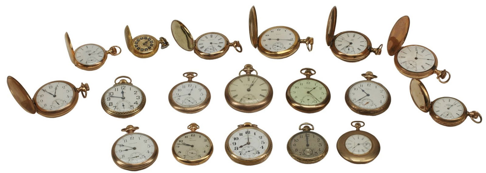 (18) GOLD & GOLD FILL POCKET WATCHES (1 of 7)