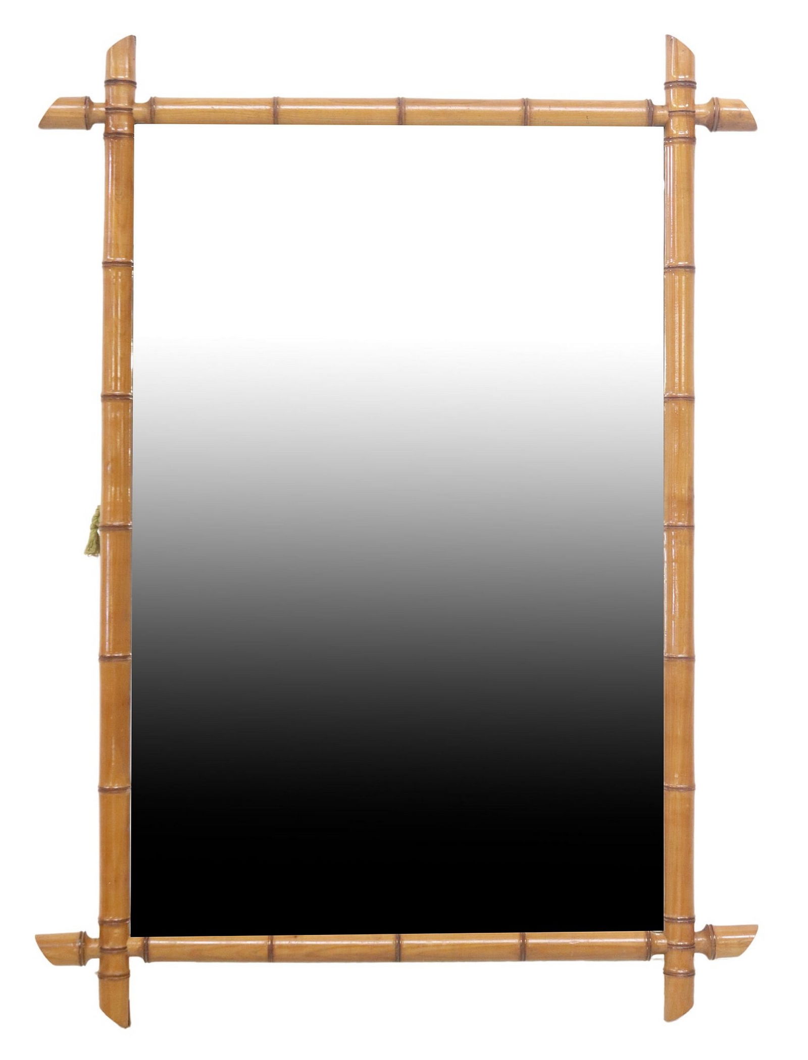 FRENCH TURNED WOOD FAUX BAMBOO WALL MIRROR, 43" X 31" (1 of 3)