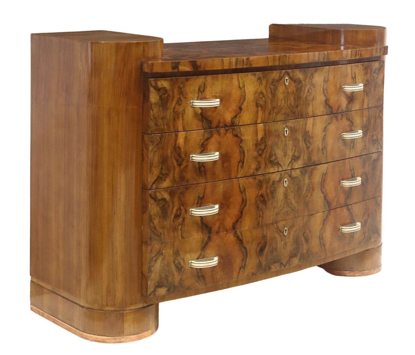 ITALIAN ART DECO PERIOD FIGURED WALNUT COMMODE (1 of 5)