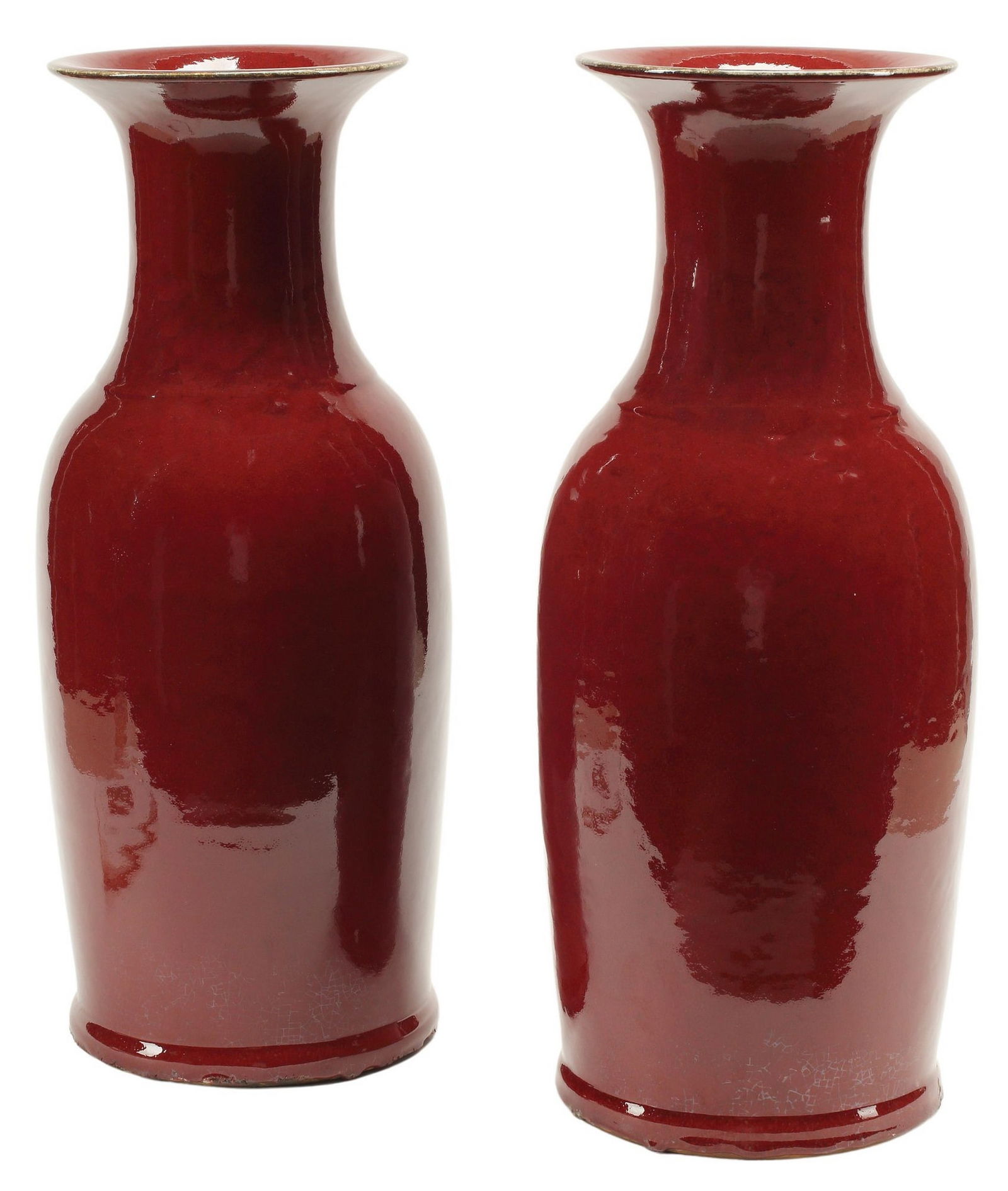 (2) LARGE CHINESE SANG-DE-BOEUF VASES (1 of 4)