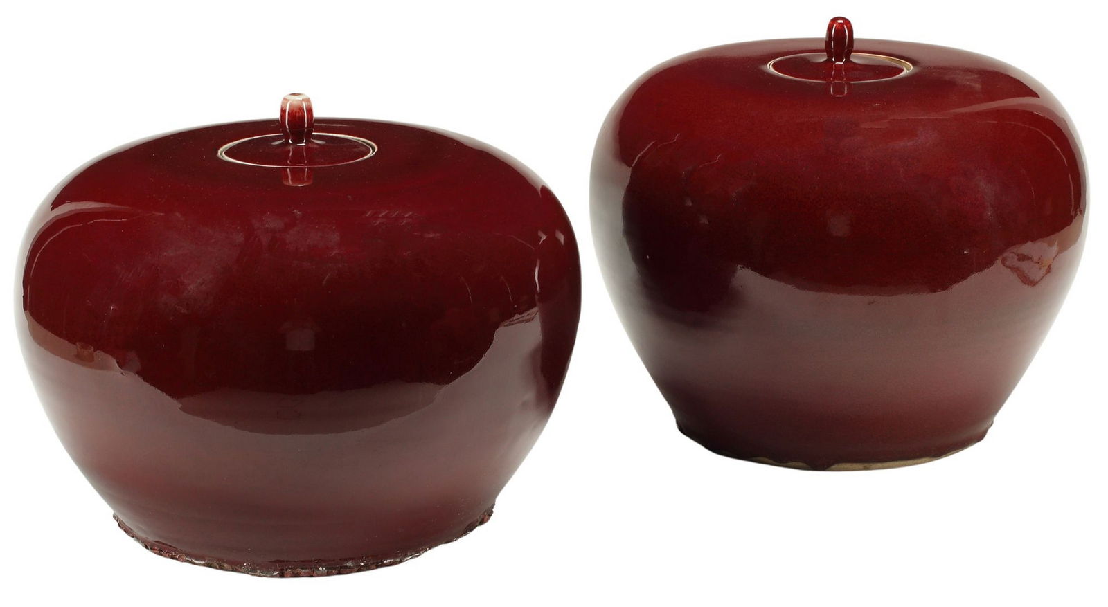 (2) CHINESE SANG-DE-BOEUF PORCELAIN JARS & COVERS (1 of 3)