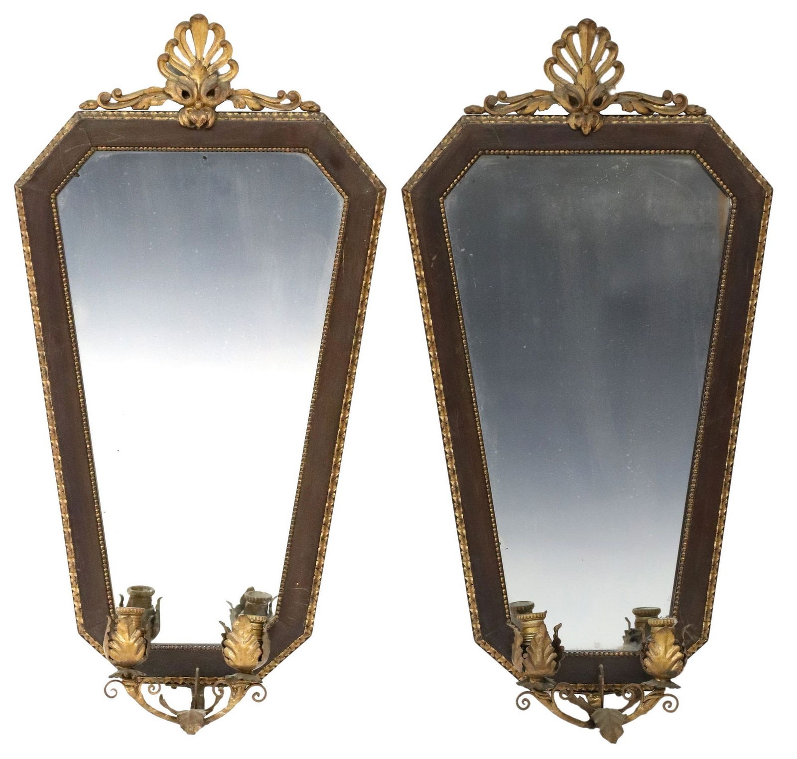 (2) ITALIAN PARCEL-GILT GIRANDOLE MIRRORS (1 of 4)