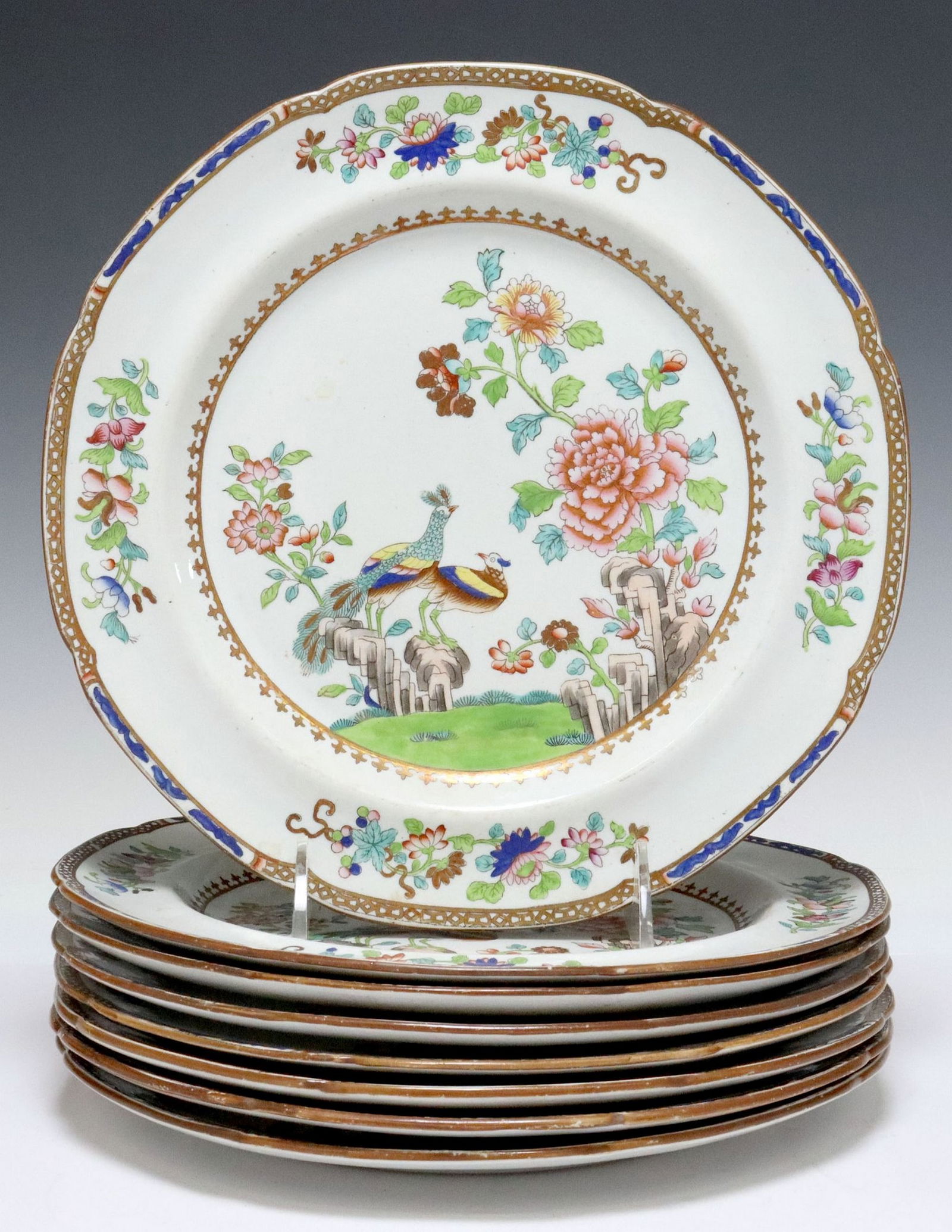 (8) COPELAND & GARRETT LATE SPODE 'ASIATIC PHEASANT' PORCELAIN PLATES (1 of 2)