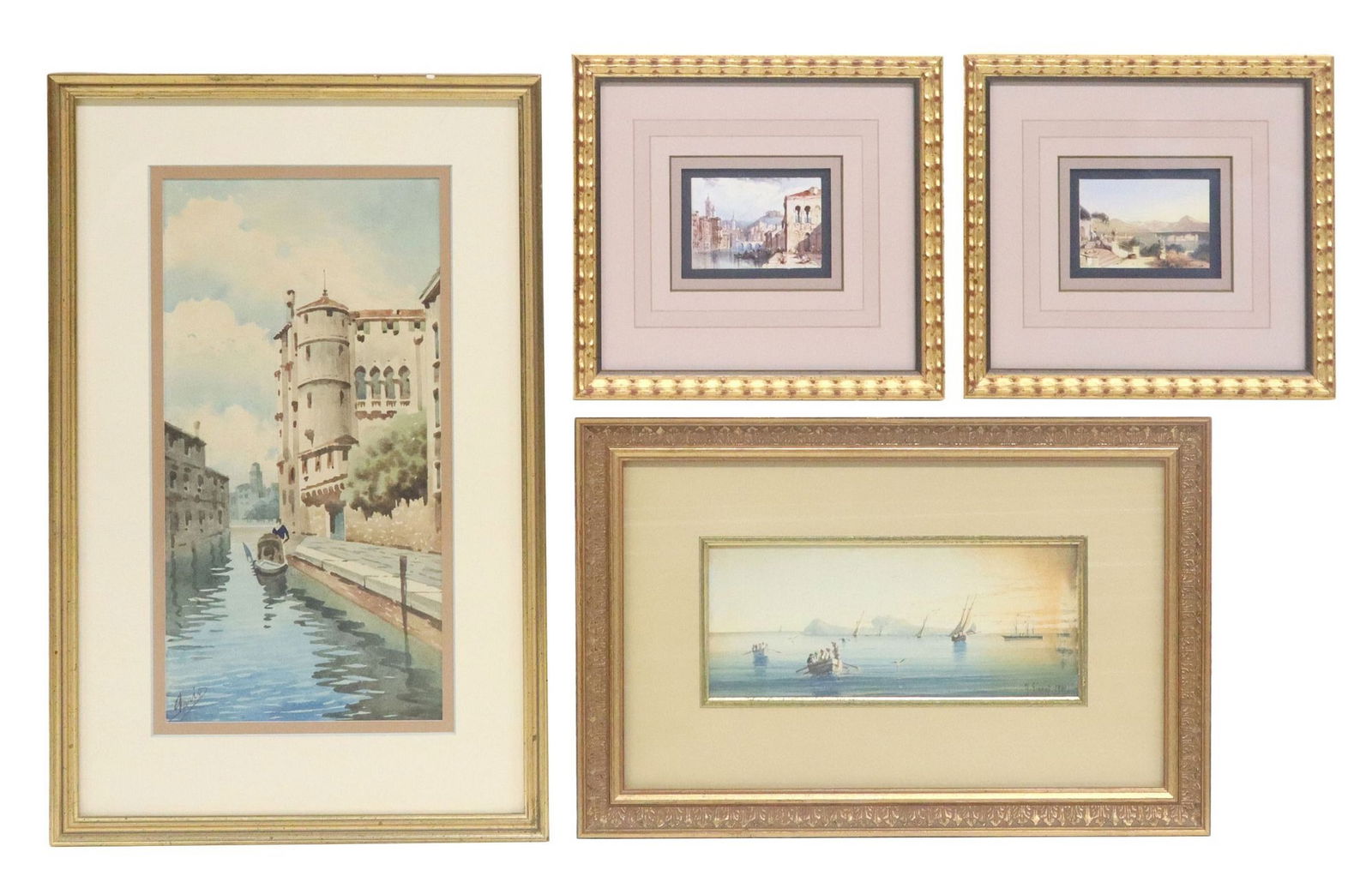 (4) FRAMED WATERCOLOR VIEWS OF ITALY (1 of 9)