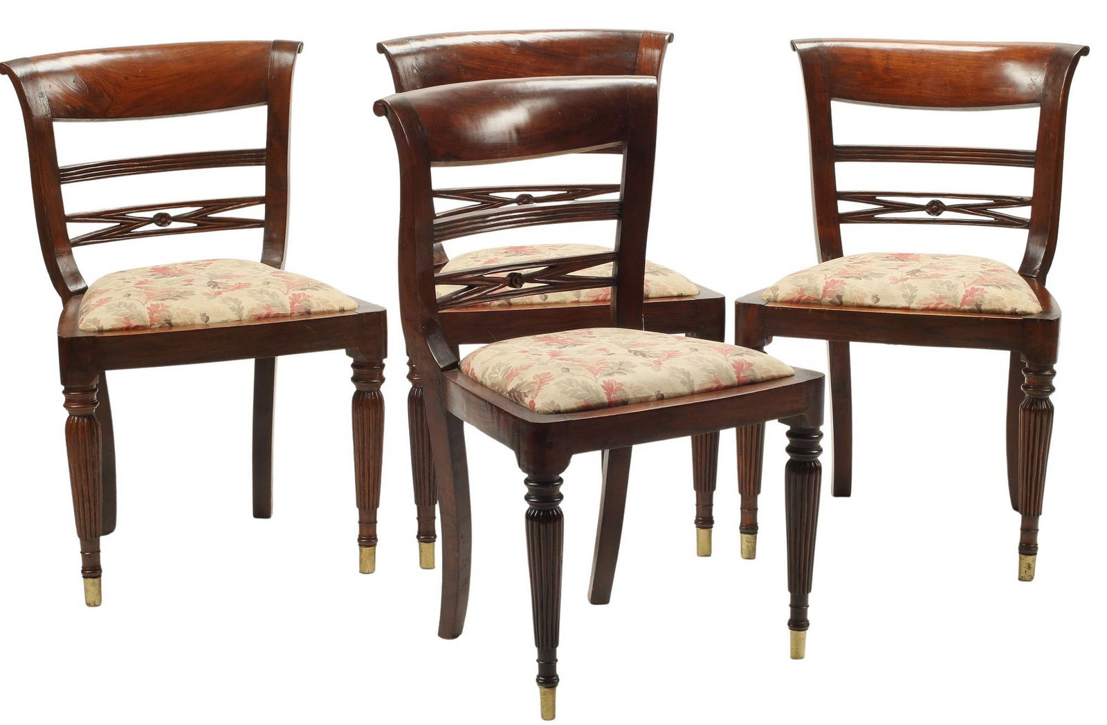 (4) ENGLISH REGENCY STYLE MAHOGANY SIDE CHAIRS (1 of 5)