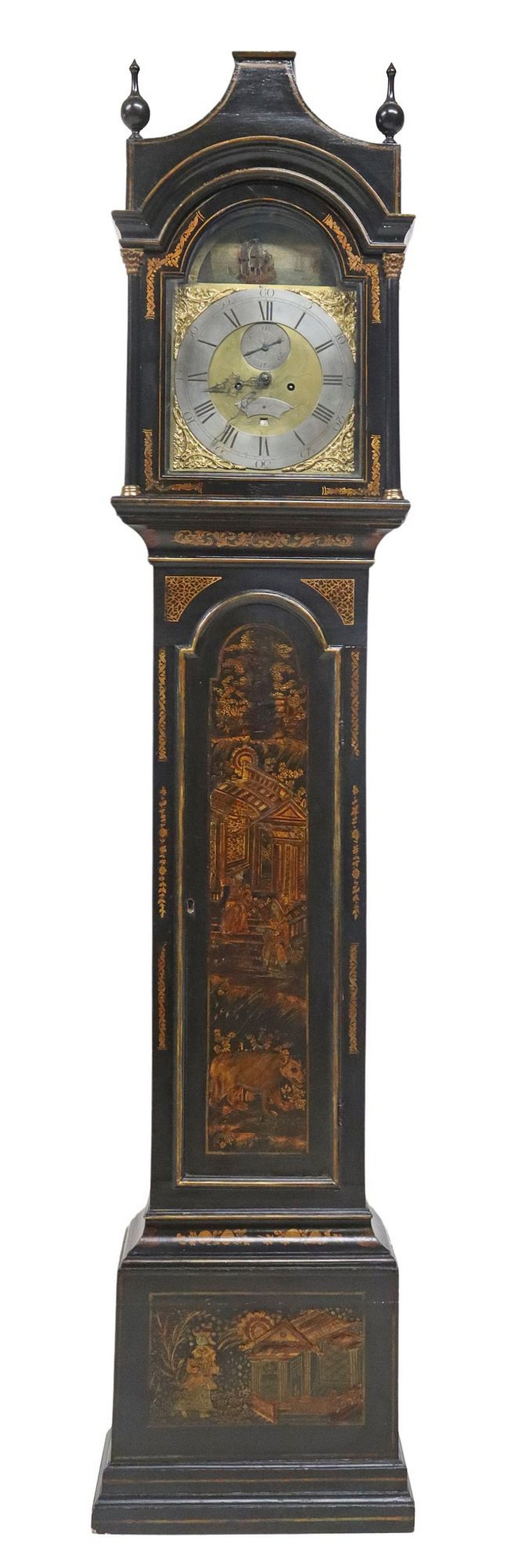 FINE ENGLISH CHINOISERIE PAINTED LONGCASE CLOCK, SIMON J. JONES LONDON (1 of 11)