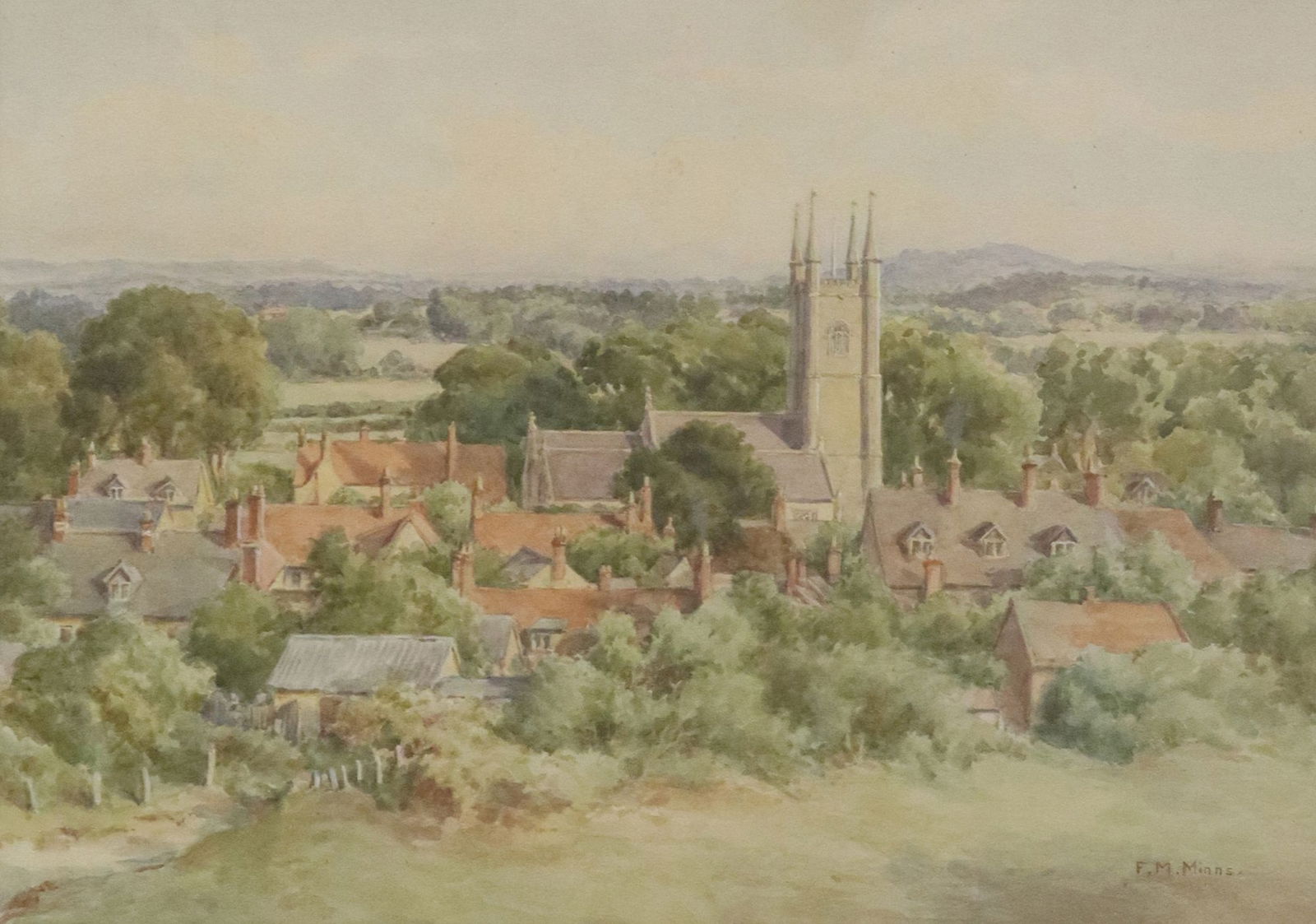 FANNY MARY MINNS (1847-1929) WATERCOLOR ISLE OF WIGHT, ENGLAND (1 of 5)