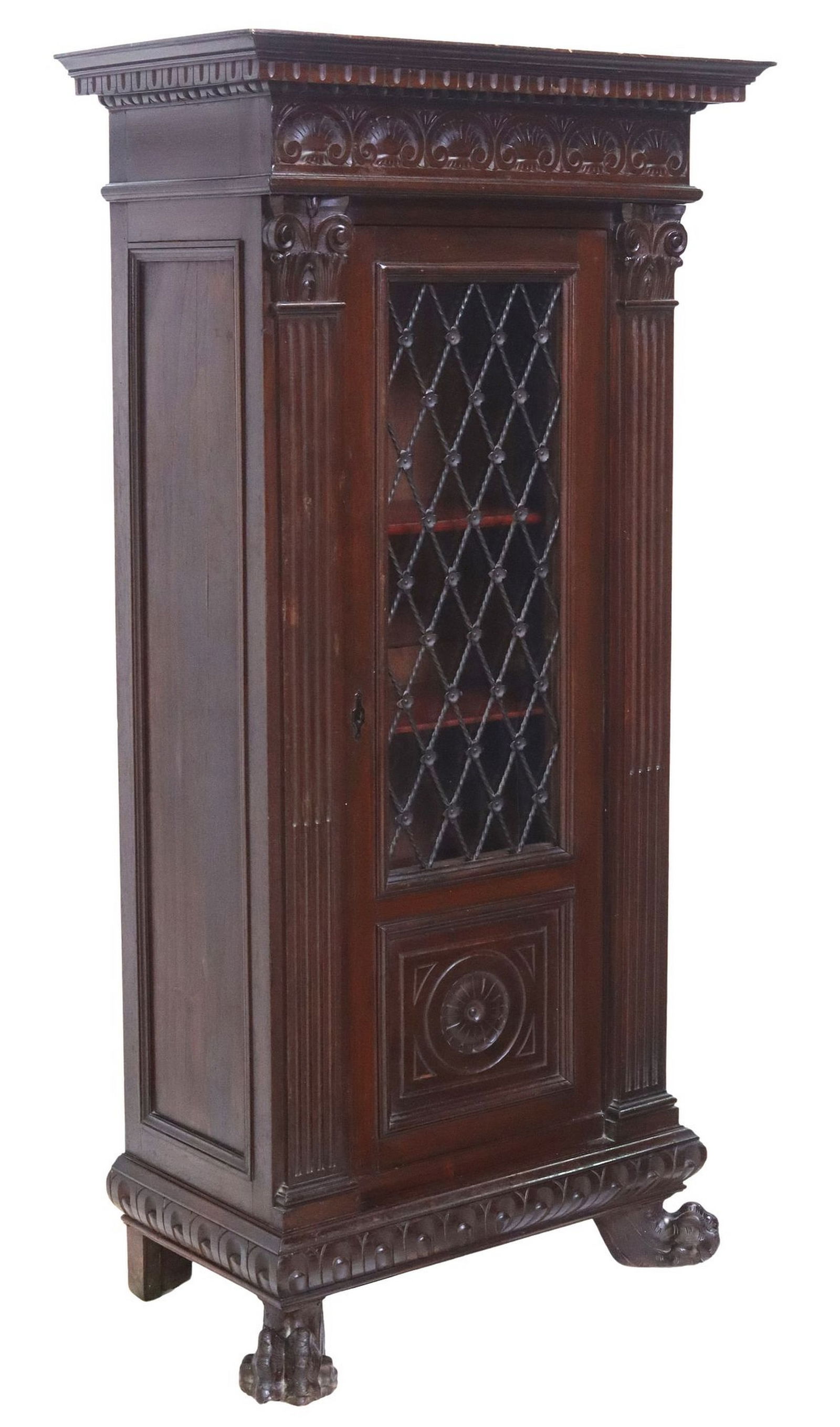ITALIAN RENAISSANCE REVIVAL CARVED WALNUT BOOKCASE (1 of 5)