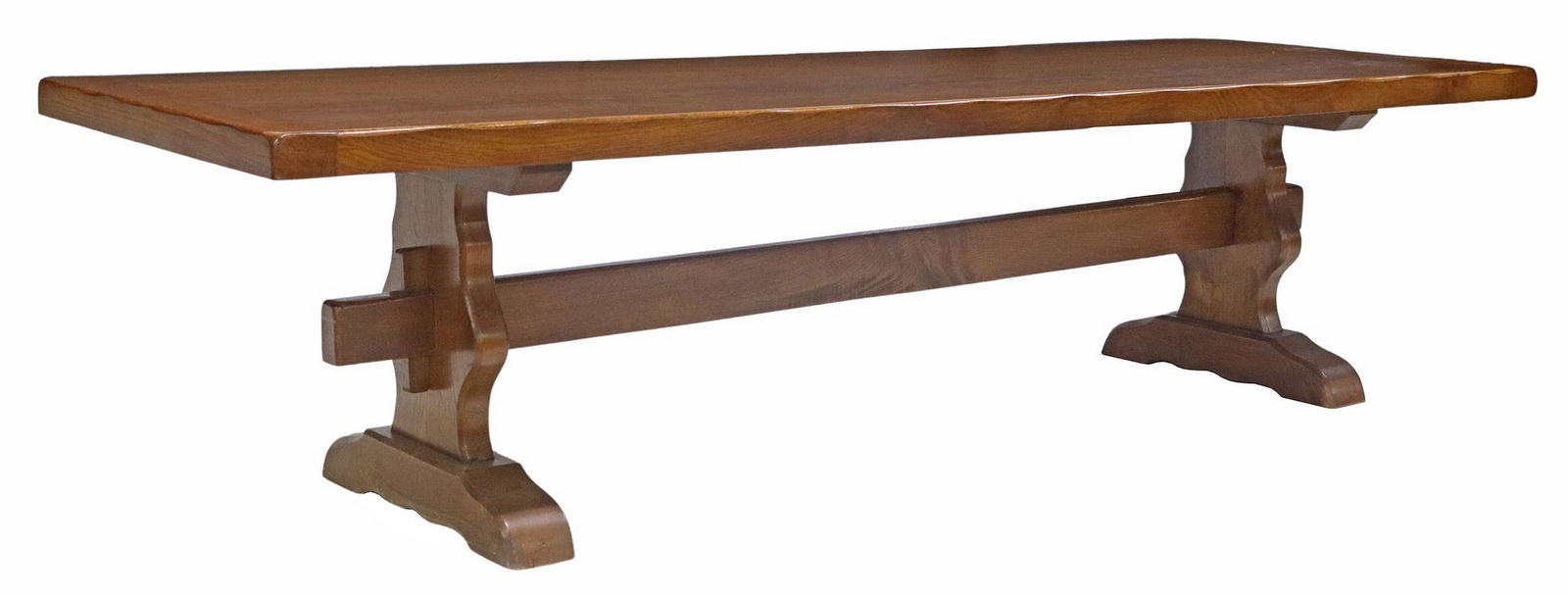 FRENCH MONASTERY OR REFECTORY TRESTLE TABLE, 118"L (1 of 4)