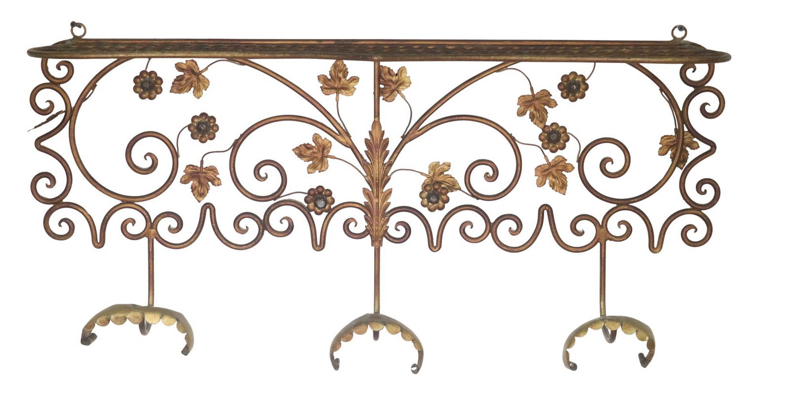 ITALIAN WROUGHT IRON SCROLLED WROUGHT IRON HAT/ COAT RACK (1 of 3)