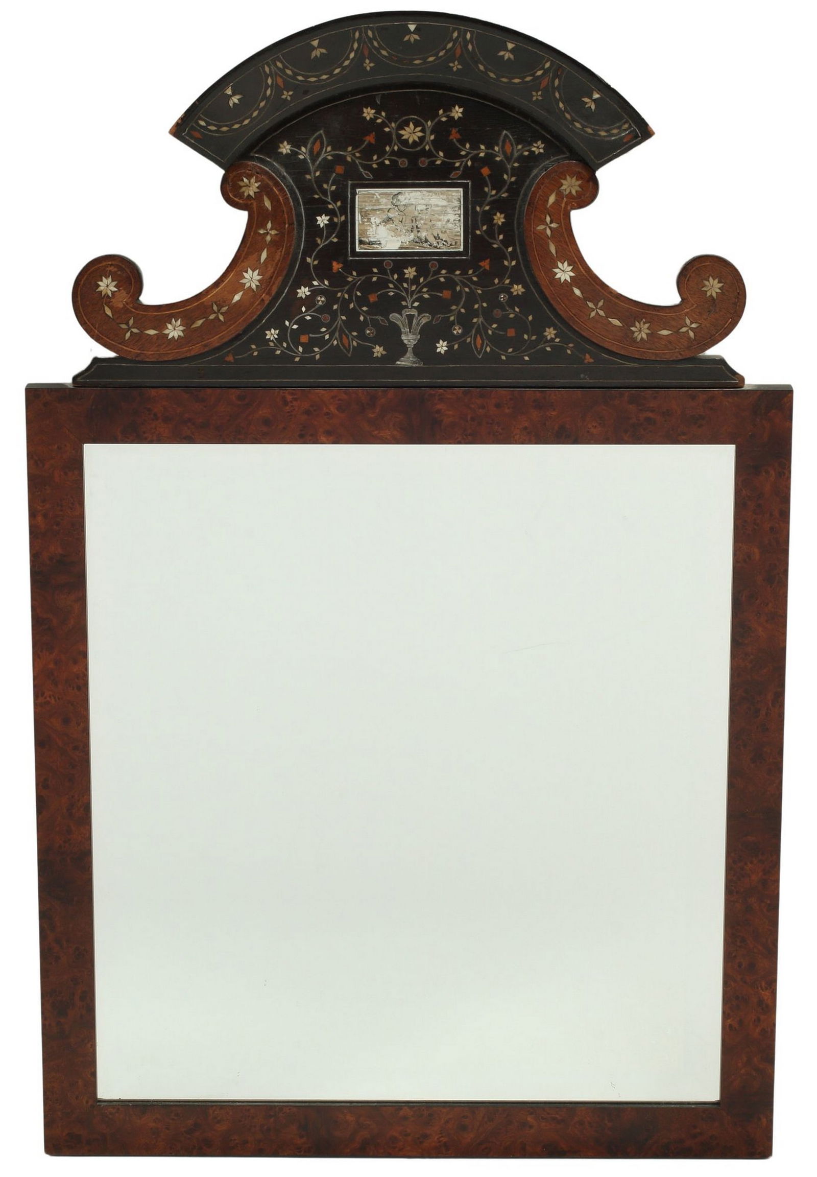 ITALIAN INLAID BEVELED MIRROR, 33" X 21" (1 of 4)