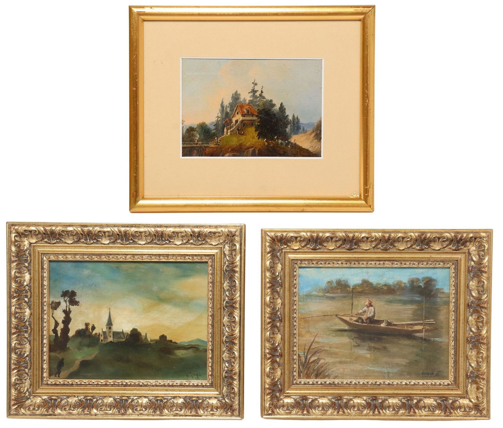 (3) FRAMED OIL ON BOARD PAINTINGS (1 of 7)