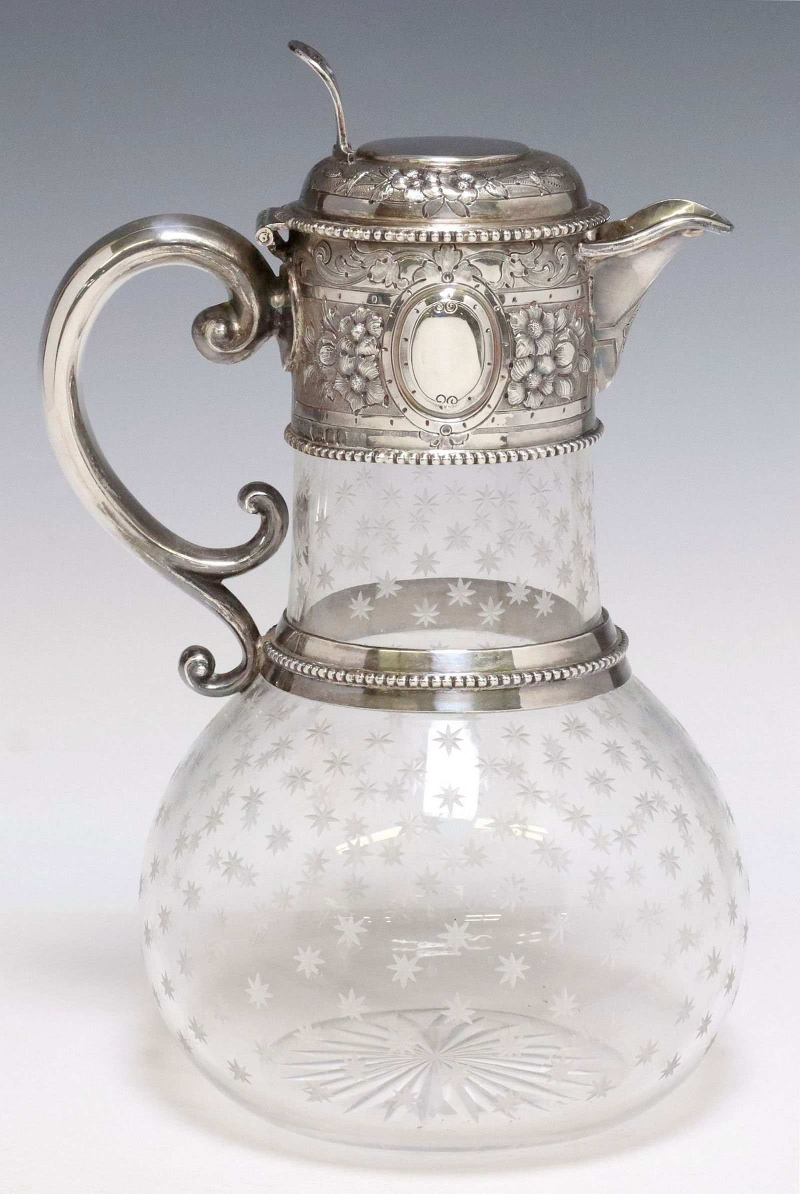 WILLIAM & GEORGE SISSONS VICTORIAN SILVER-MOUNTED CLARET JUG (1 of 6)