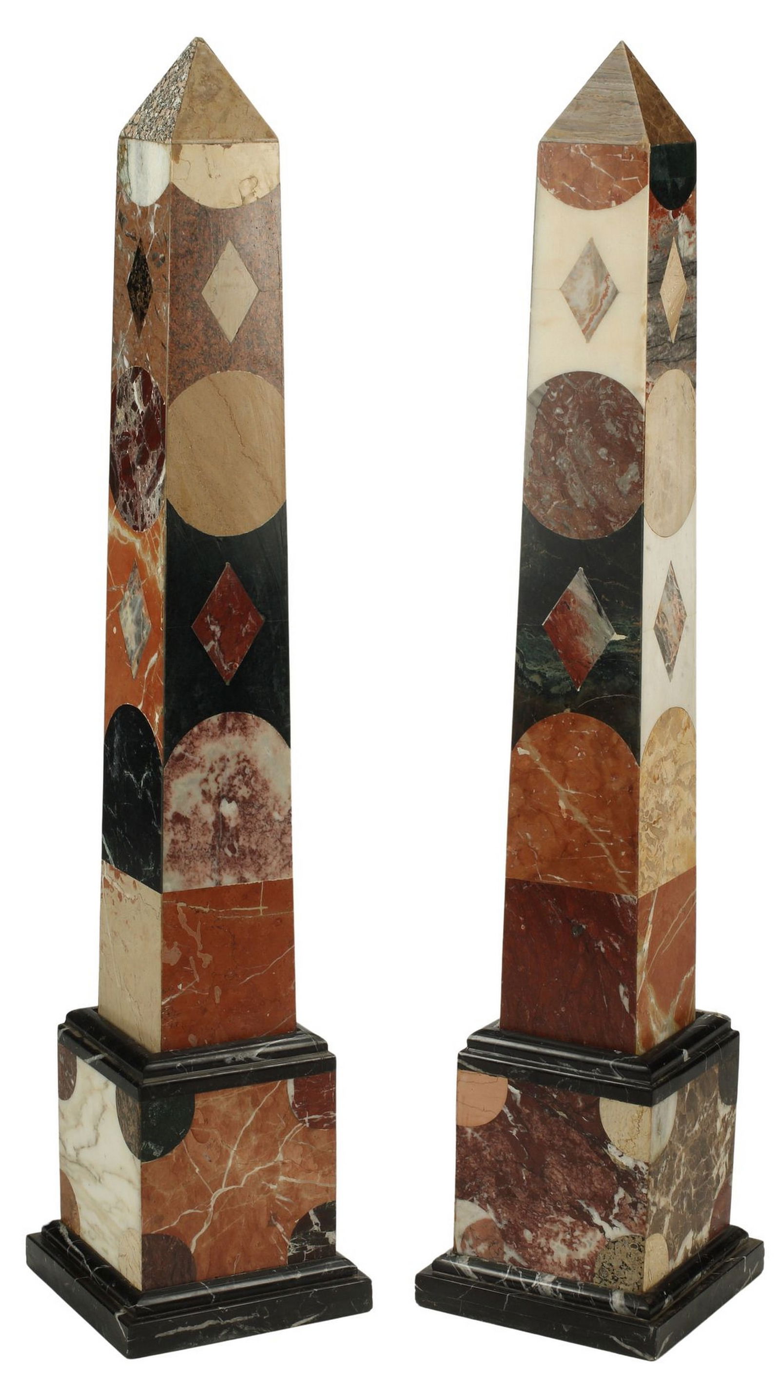 (2) LARGE SPECIMEN MARBLE OBELISKS, 52" (1 of 5)