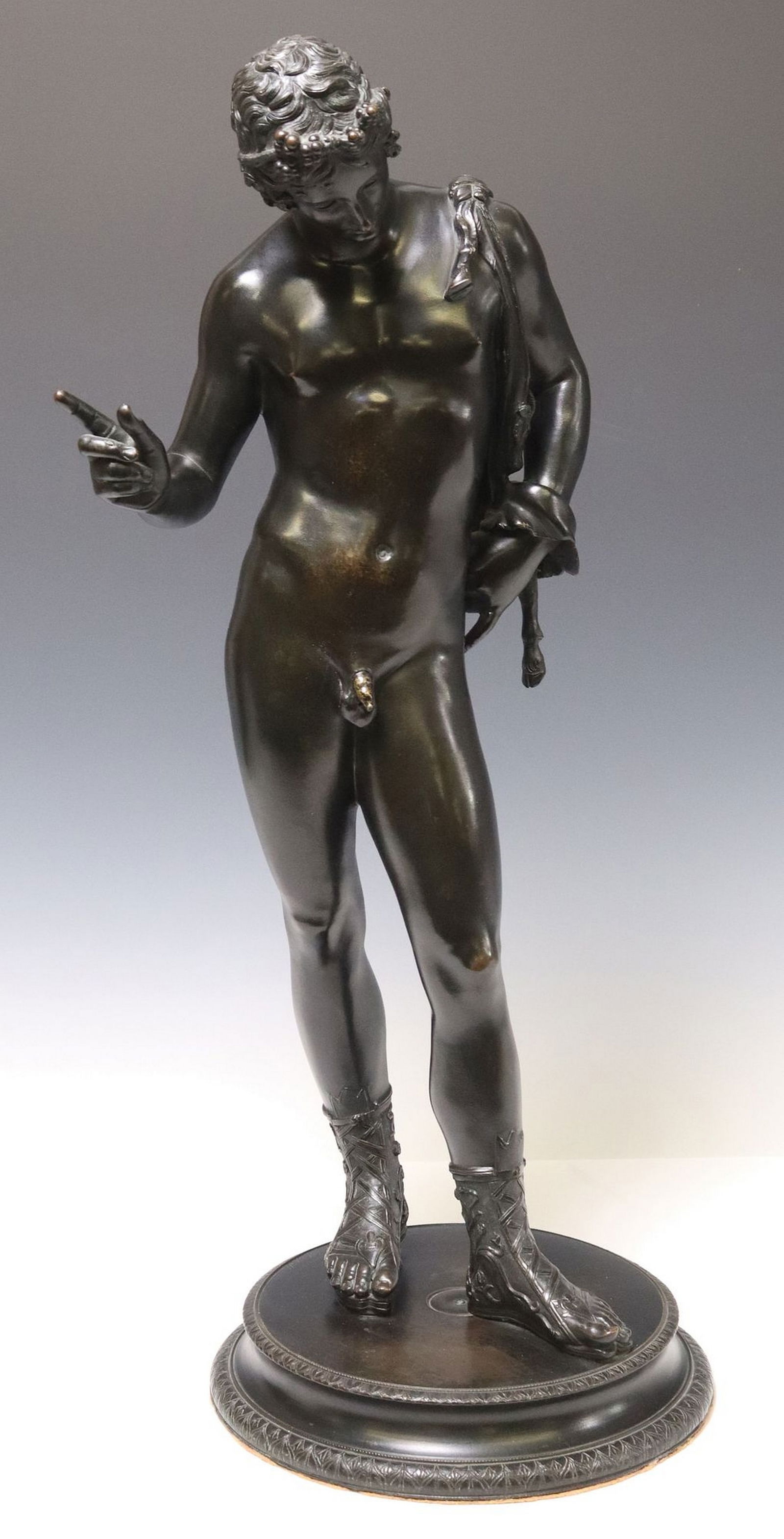 NEAPOLITAN FONDERIA AMODIO GRAND TOUR BRONZE SCULPTURE POMPEII NARCISSUS (1 of 4)