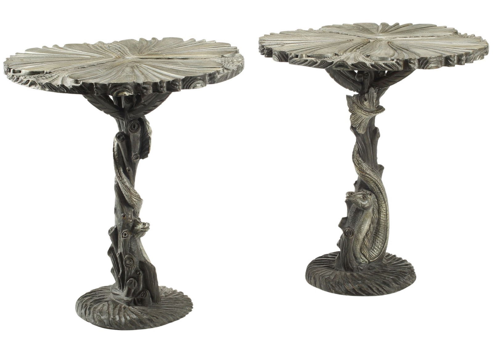 (2) GROTTO STYLE SILVER GILT SIDE TABLES (1 of 5)