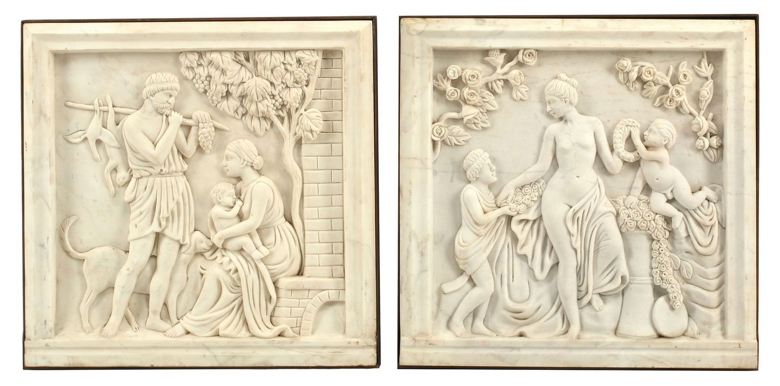 (2) NEOCLASSICAL STYLE MARBLE BAS-RELIEF PANELS (1 of 4)