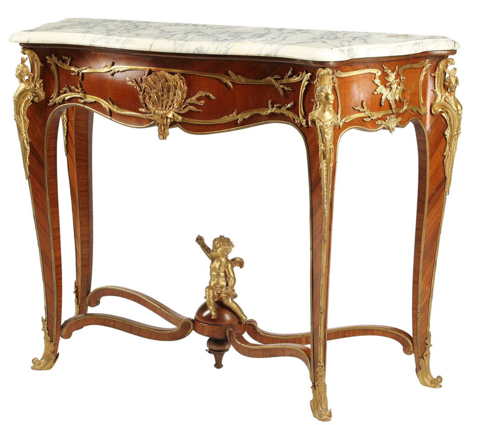 LOUIS XV STYLE ORMOLU-MOUNTED CONSOLE TABLE (1 of 6)