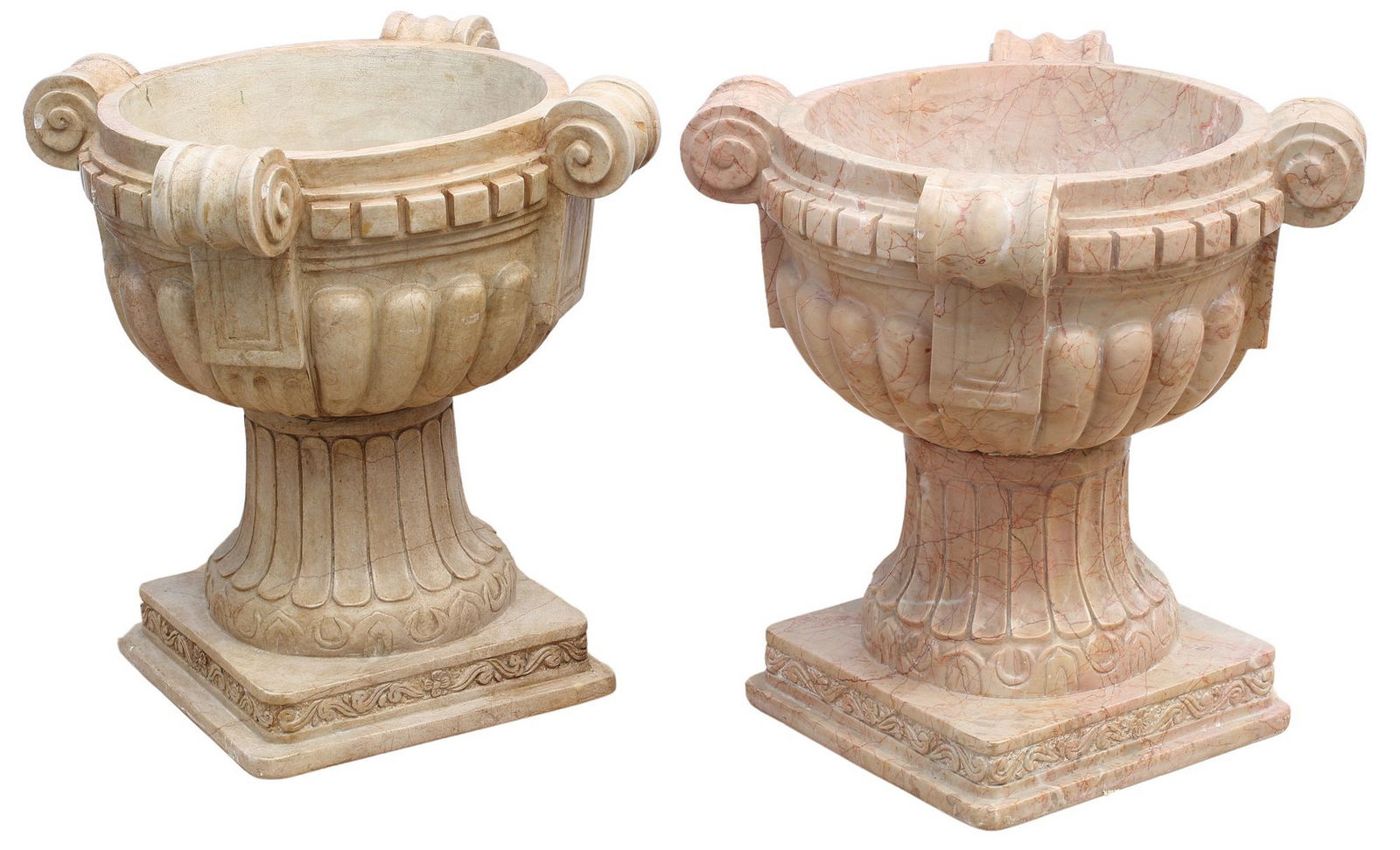(2) MARBLE GARDEN URNS (1 of 3)