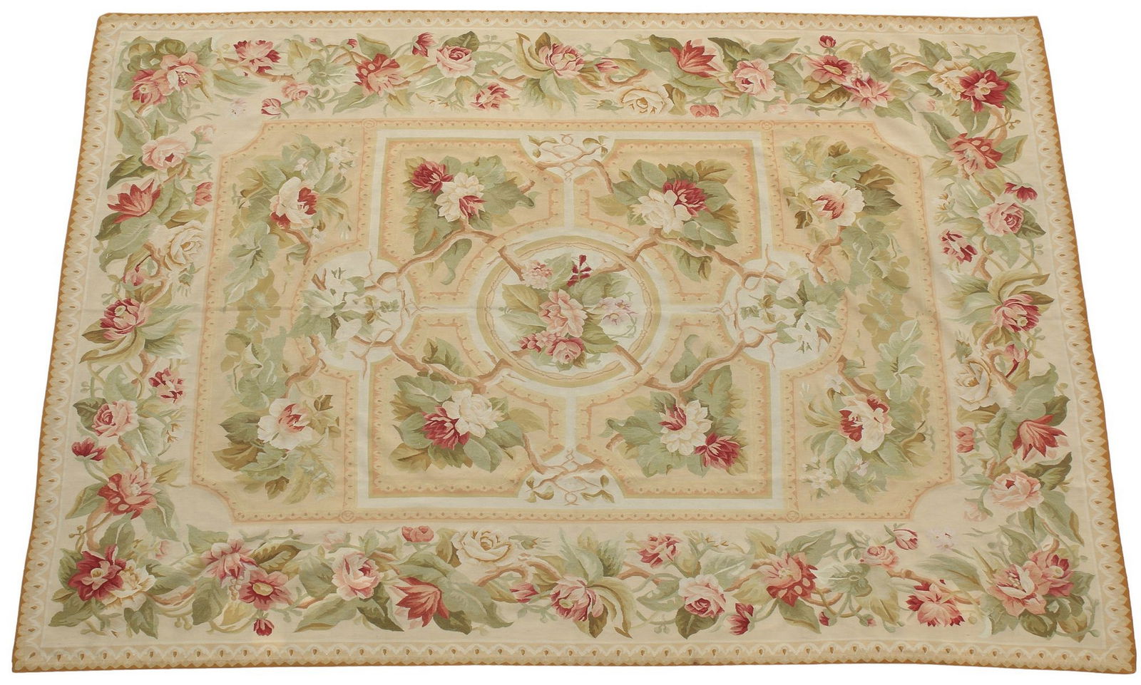 FRENCH AUBUSSON FLORAL RUG OR TAPESTRY,  11'9" X 8'5" (1 of 3)