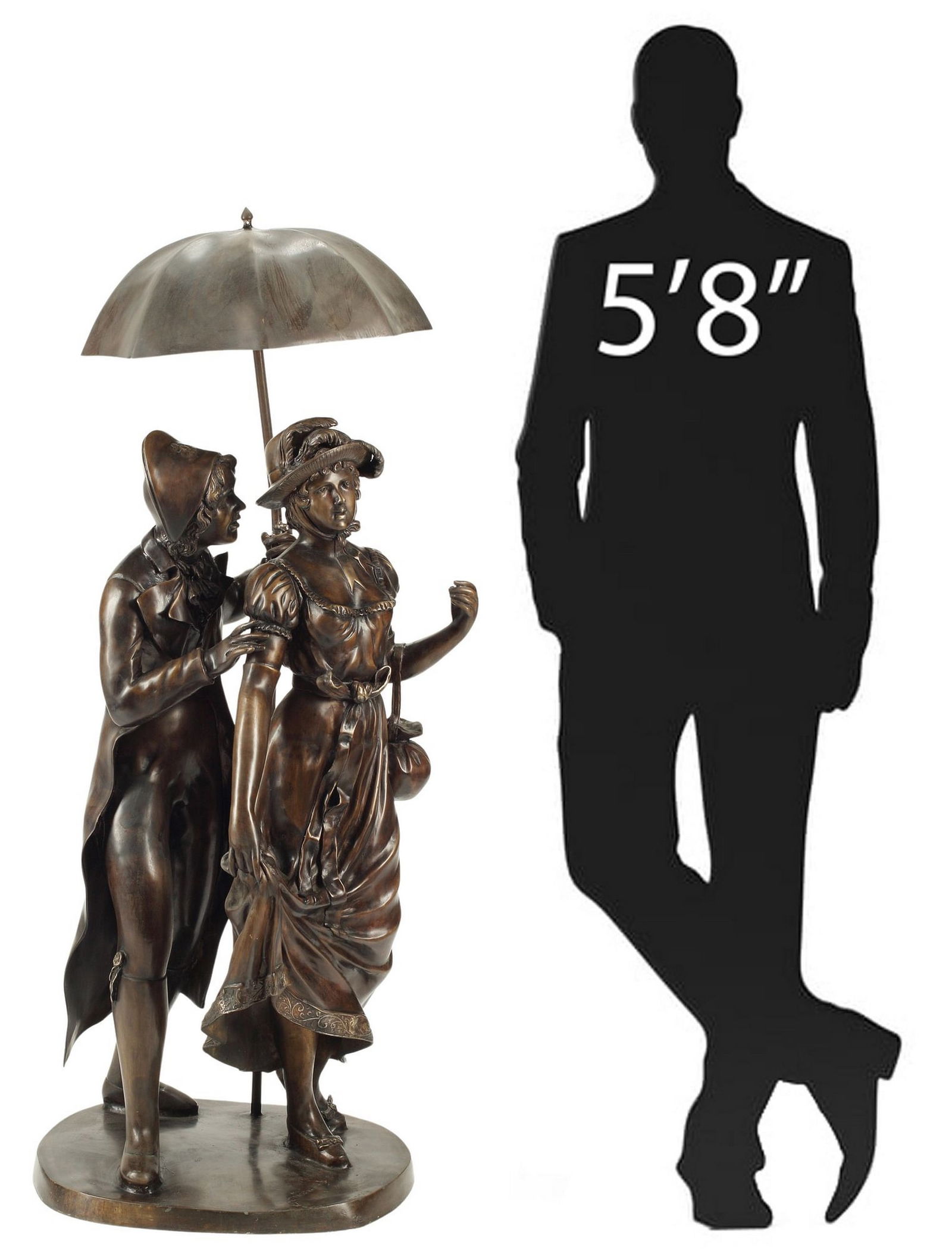 LARGE PATINATED BRONZE FIGURAL SCULPTURE AFTER L. RAPHAEL (1 of 6)