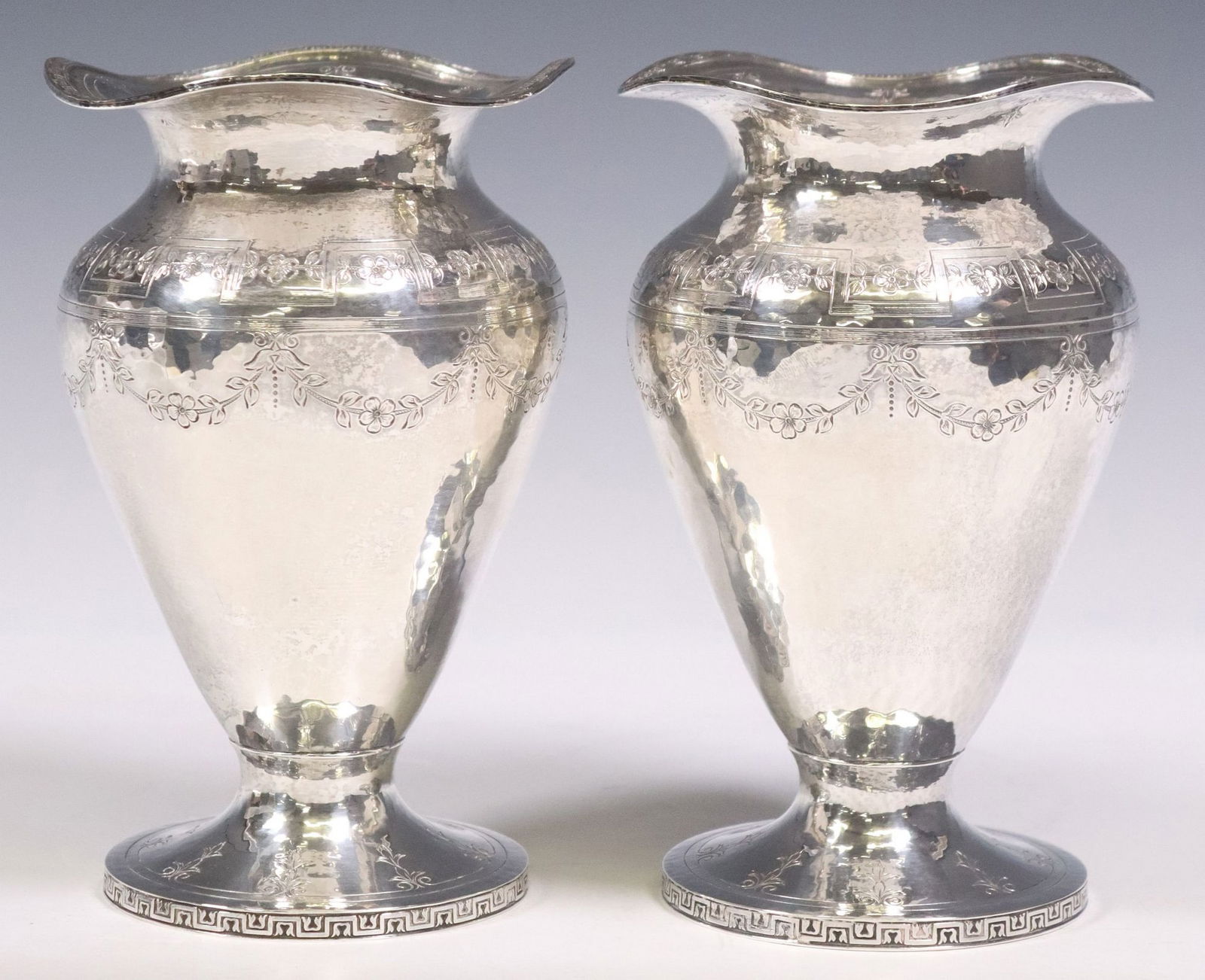 (2) AMERICAN LEBKUECHER & COMPANY STERLING SILVER FLOWER VASES (1 of 5)