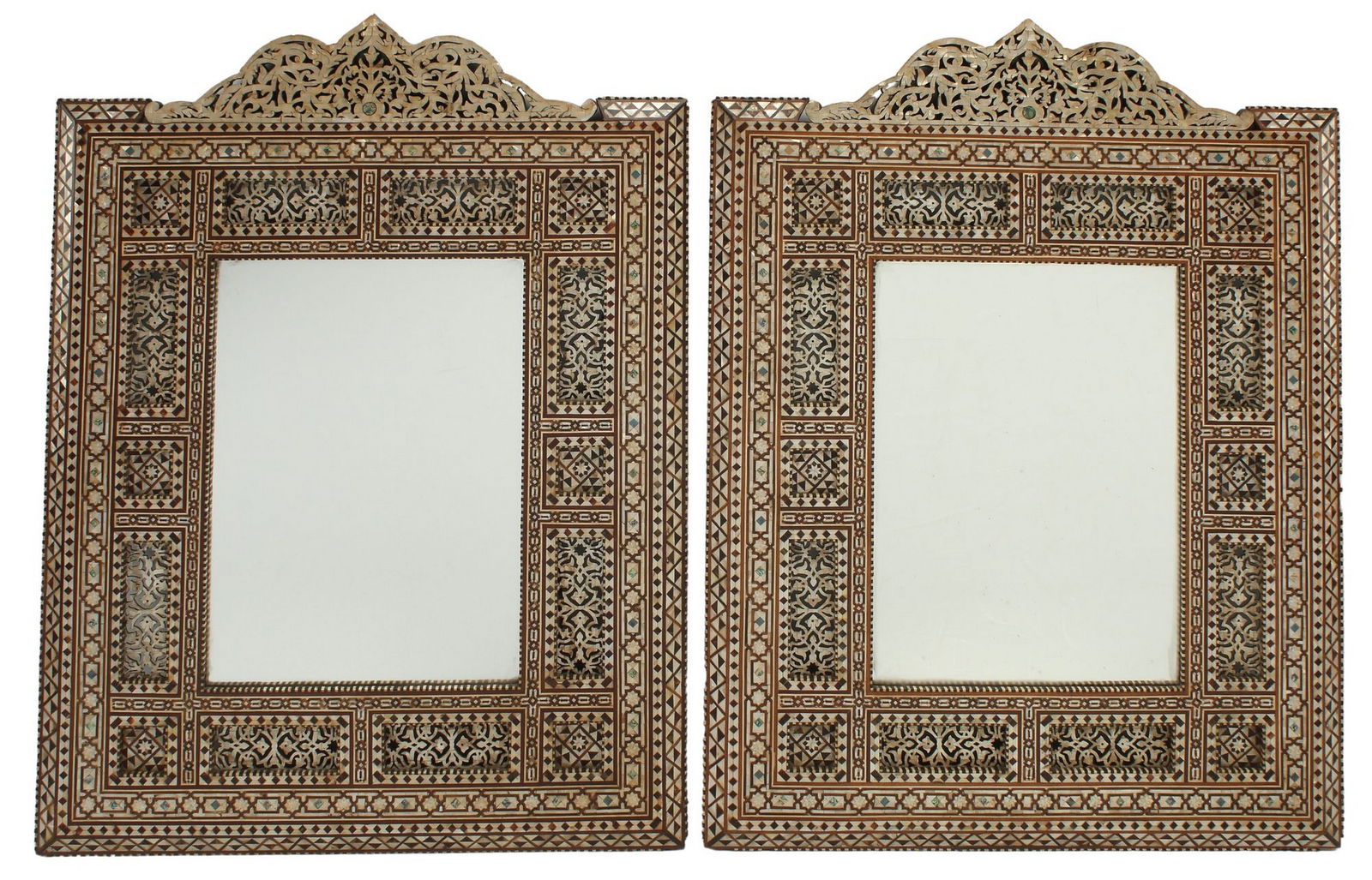 (2) MOORISH STYLE MOTHER-OF-PEARL INLAID MIRRORS, 49.5" X 37" (1 of 4)