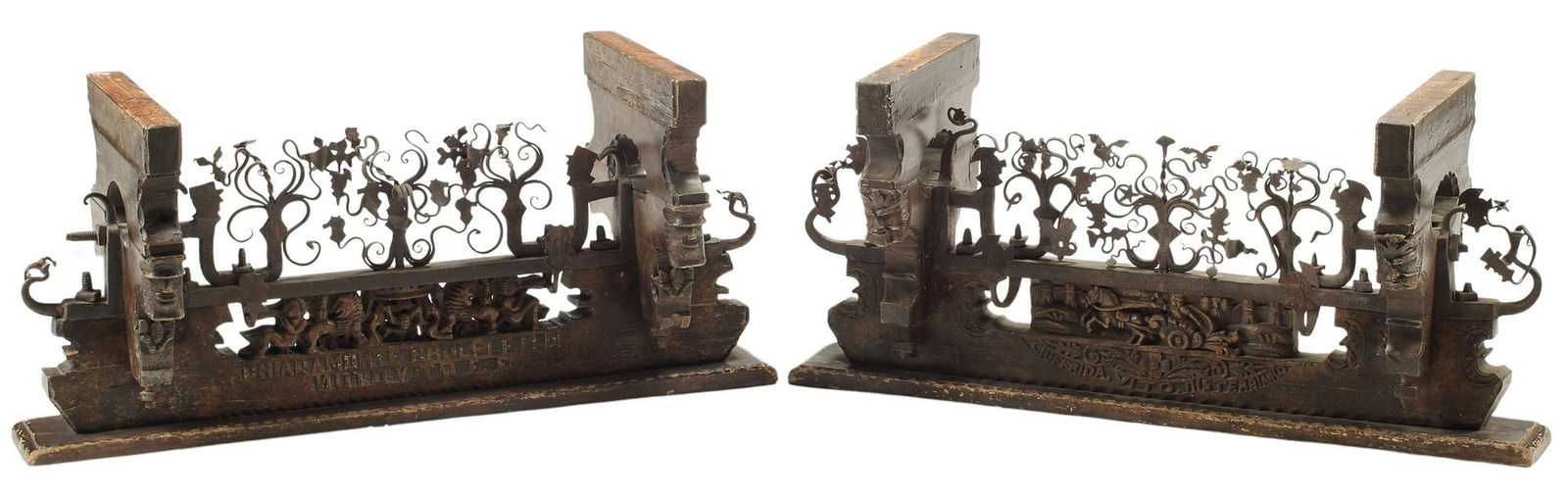 (2) ITALIAN CARVED WOOD & WROUGHT IRON ELEMENTS OR TABLE BASES (1 of 4)