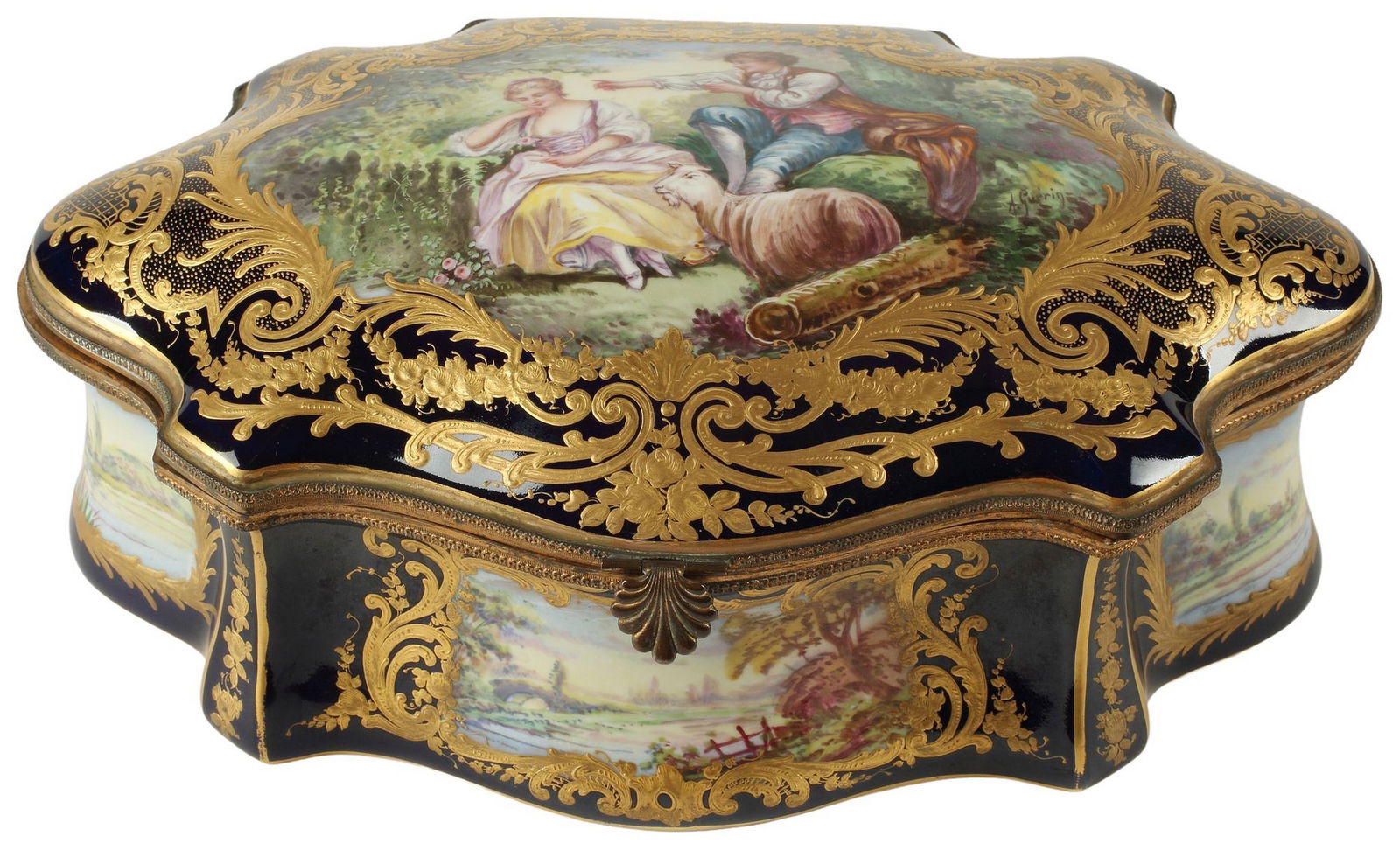 SEVRES STYLE PARCEL-GILT PORCELAIN BOX (1 of 6)