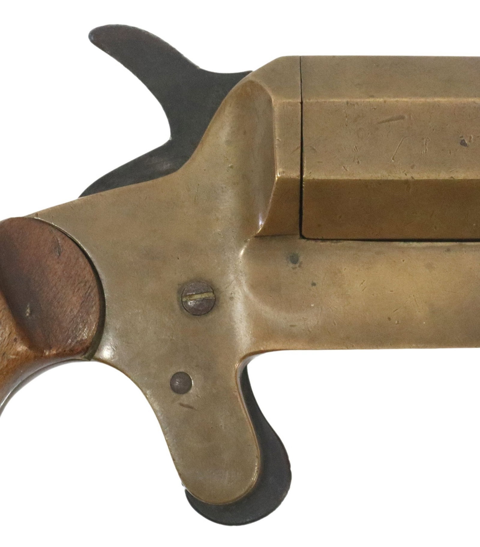 GERMAN WWI STATIEN & BECKER FLARE GUN: German WWI Marine Signal pistol, 1914, marked at butt "ST & B 14" (Statien & Becker, Lubeck), marked "14" on shell ejector, marked "23" on frame below barrel lug,