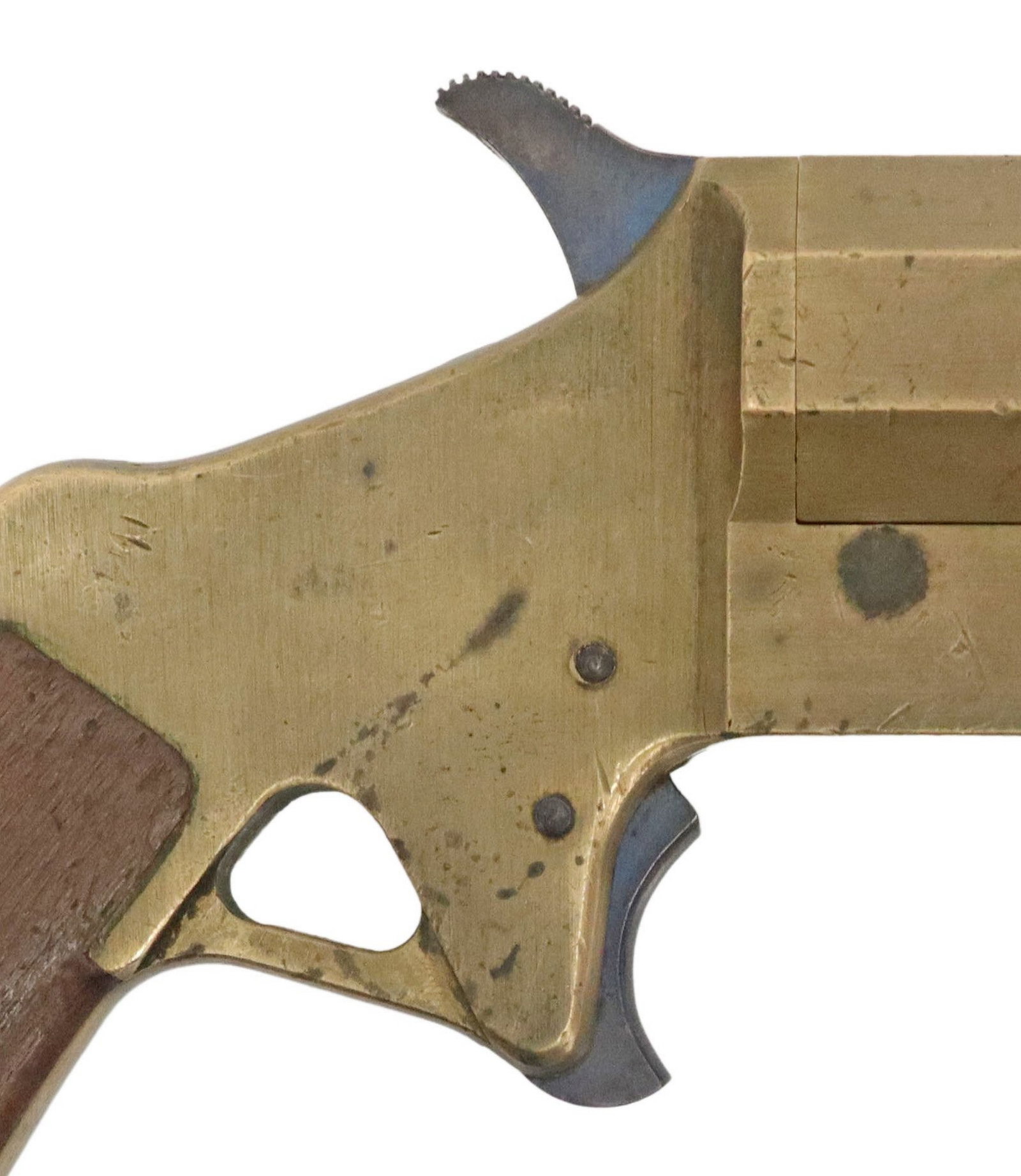 DANISH MODEL 88 FLARE GUN: Danish Model 88 Signal Pistol, markings include "475 over crown over 17" at rear of left frame, underside of barrel lug "475", the underside of both wood grips stamped "475&qu