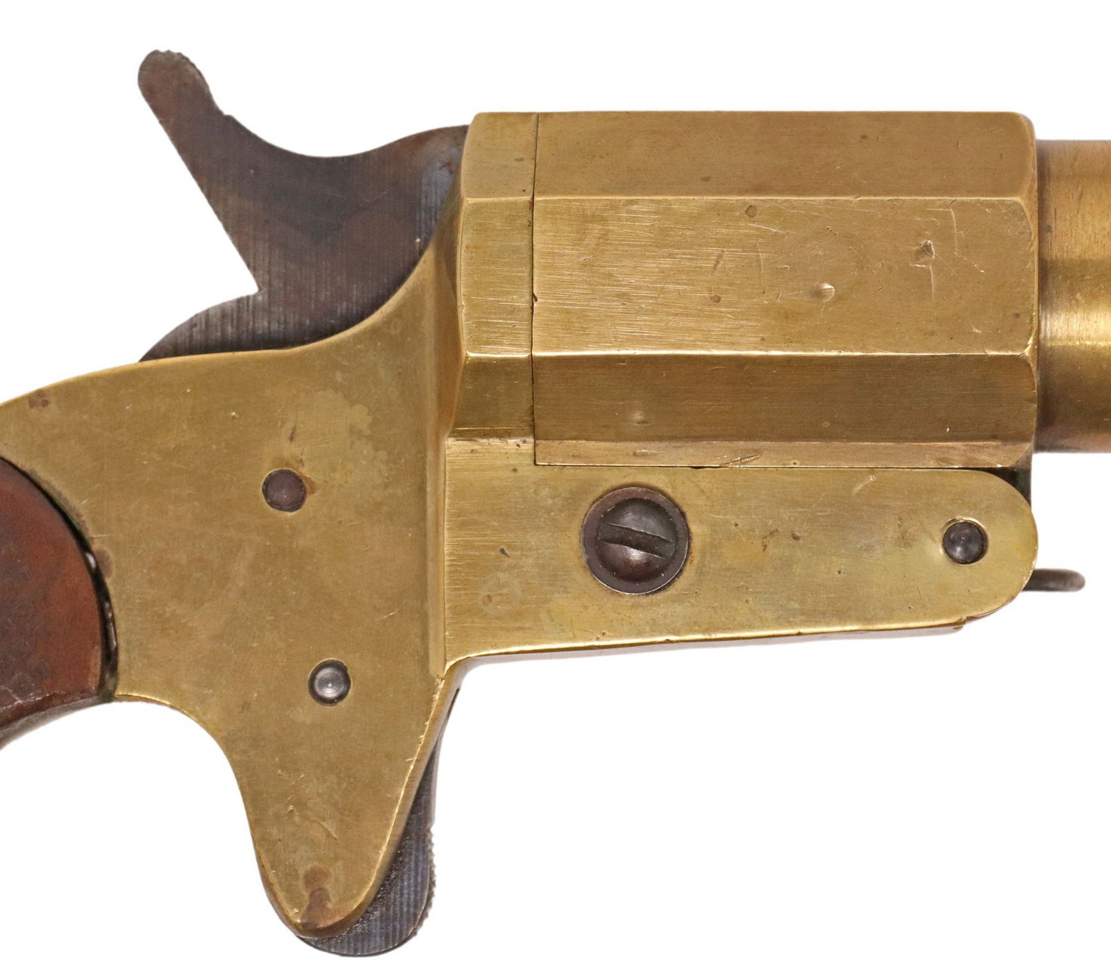 VERY PISTOL, MARK IV: U.S. Signal Pistol, marked at the top flat "Very Pistol, 10-GA (25mm as been crossed out) Mark IV, Scott-Fetzer Mach Co.Cleve.O", the upper left flat marked "11-985" and backward &