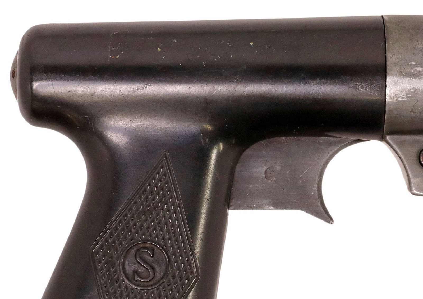 SEDGLEY MARK V FLARE GUN: Sedgley Mark 5 Signal Pistol, double action, marked at barrel top "R.F. Sedgley Inc. Phila. Pa. U.S.A.", and "Pat.1.18.31", left frame beneath barrel with serial number "224&q