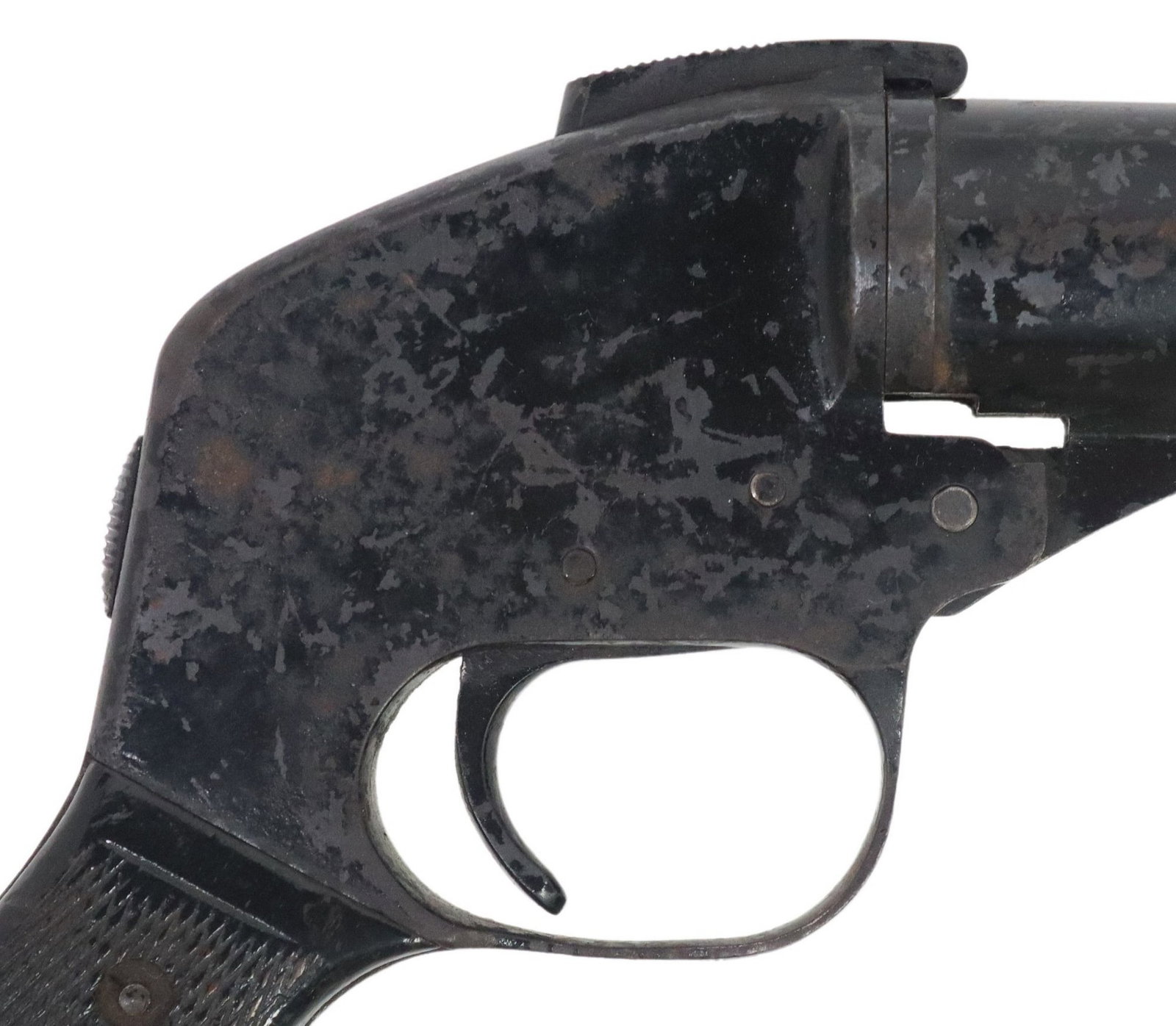 JAPANESE WWII TYPE 97 FLARE GUN: Japanese Navy Signal Pistol, Type 97, Series 2, marked at the left frame "K F C (Kawaguchiya Firearms Company) over anchor and character mark in circle", serial number "2787&q