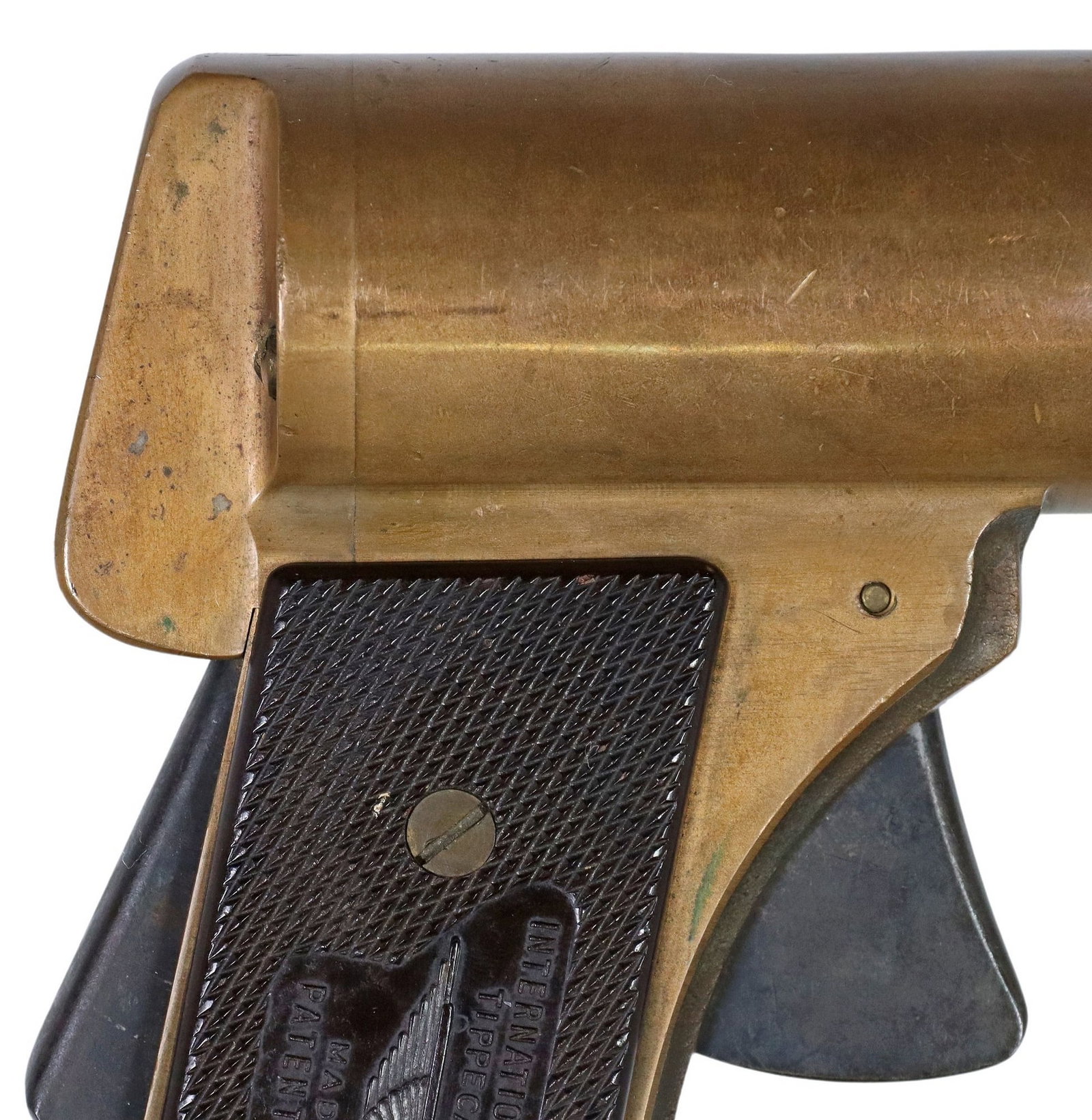 U.S. M-2 FLARE GUN: U,S, M2 Signal Pistol, marked at the left barrel "Pistol Pyrotechnic-M2, No. 22326, Insp. F.A.M." (F.A. Massey) "U.S. Property with Coast Guard seal", marked at the both grips 