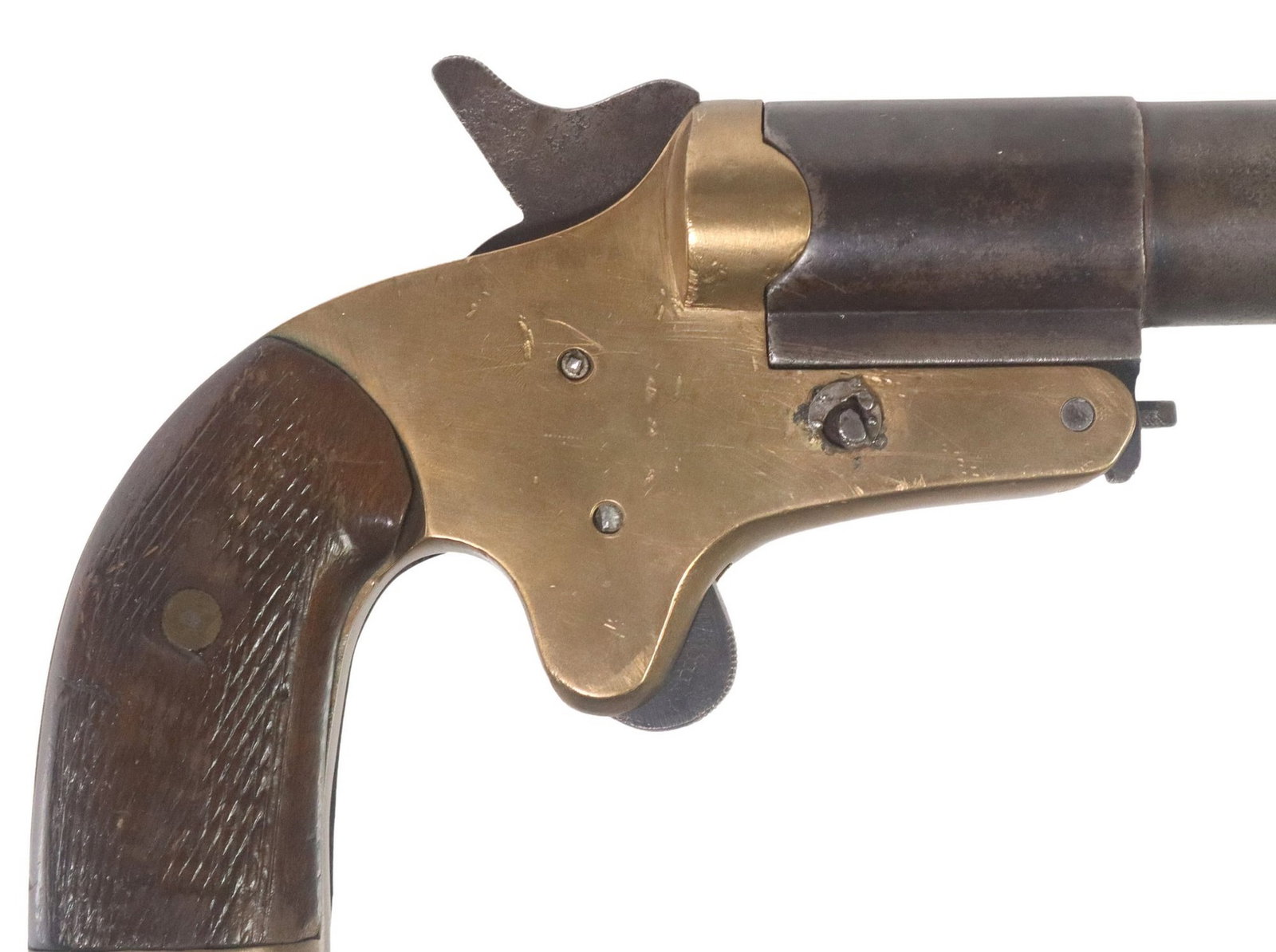 FRENCH M1917 FLARE GUN: French Signal Pistol, marked at the lower left frame "Mod. 1917", marked at left above grip "MecanicarM and a V over arched line", left lower barrel with serial number "6059&q
