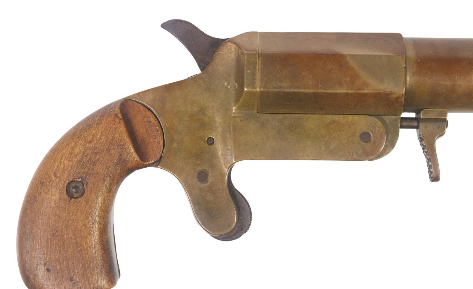 GERMAN WWI FLARE GUN, ST & B: German Model 1899 Signal Pistol, marked at the frame underside with proof mark "crown D over M", another proof mark at underside of barrel lug, marked at the butt "St & B 4937&