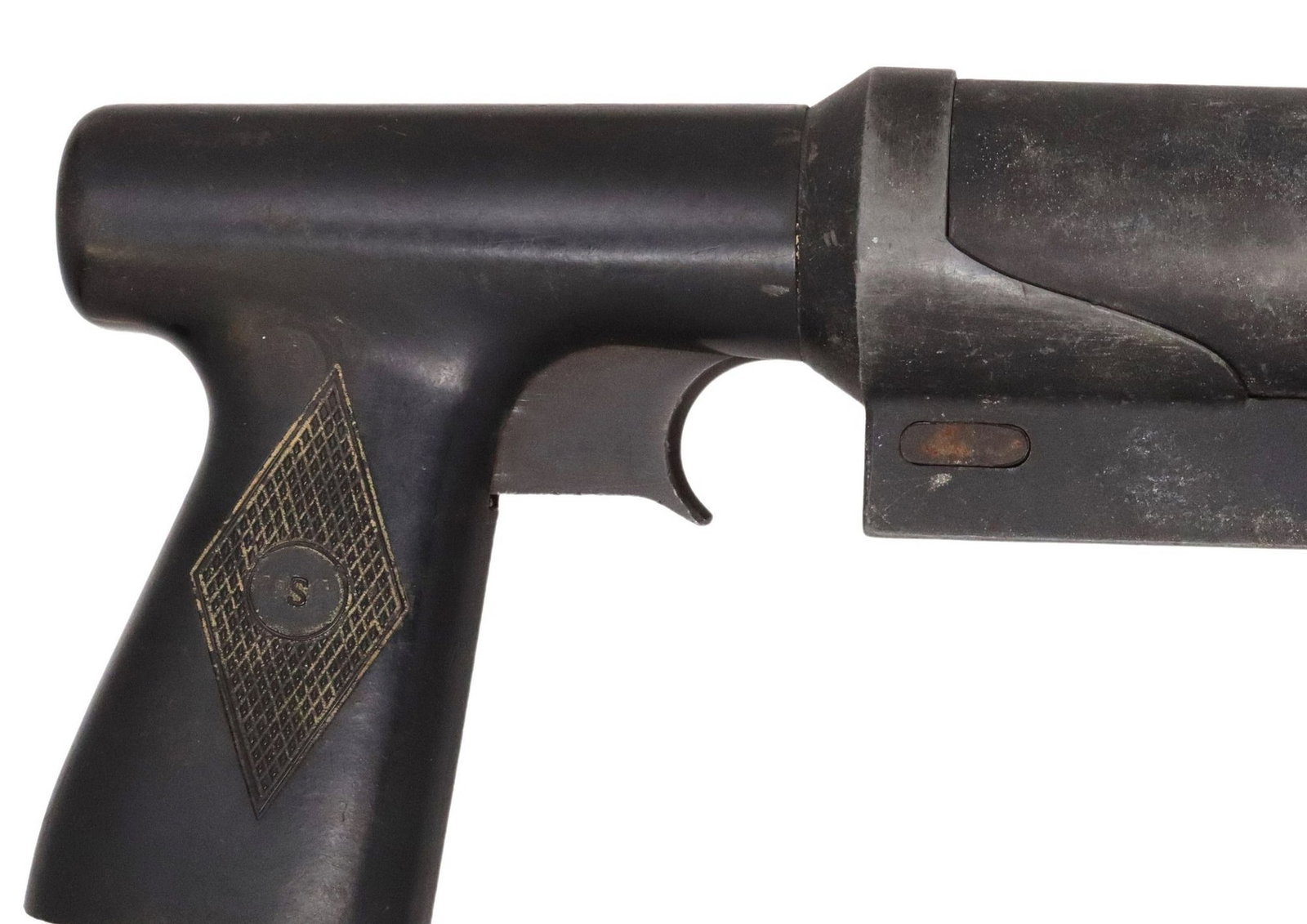 SEDGLEY 1943 FLARE GUN: Signal Pistol, marked at the left barrel side "R.F. Sedgley Inc, Sedgley Signal Pistol", marked at the left barrel lug "Phila, Pa. U.S.A. Pt, S in circle, 7-10-43, 12050", ma