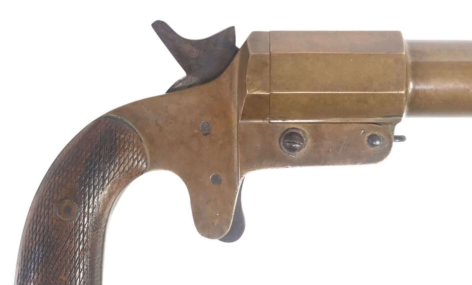 FRANCH FLARE GUN: French Signal Pistol, marked at the left frame above the grip with a "V, marked at the left barrel lug "V over arched line", marked at left frame under barrel "569", mark