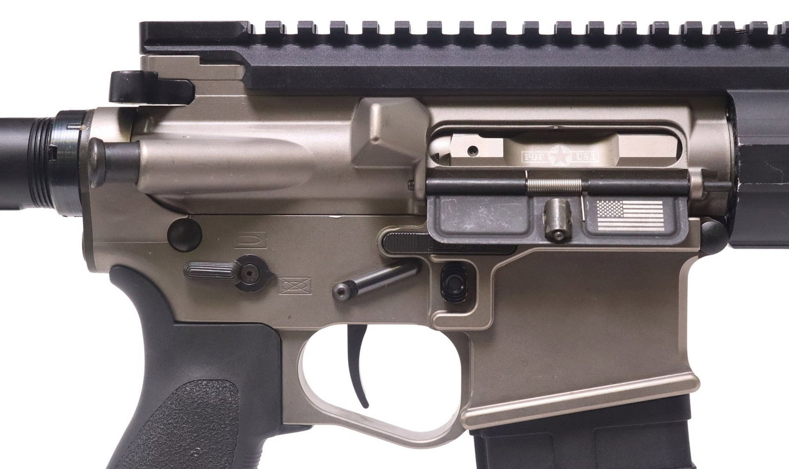 POF P-415 RIFLE, 5.56MM: Patriot Ordnance Factory, POF, Rifle, Glendale, Arizona, Model P-415, 5.56MM caliber, 16.5" fluted barrel with brake, upper and lower accessory rails, left and right side safety,, adjustable