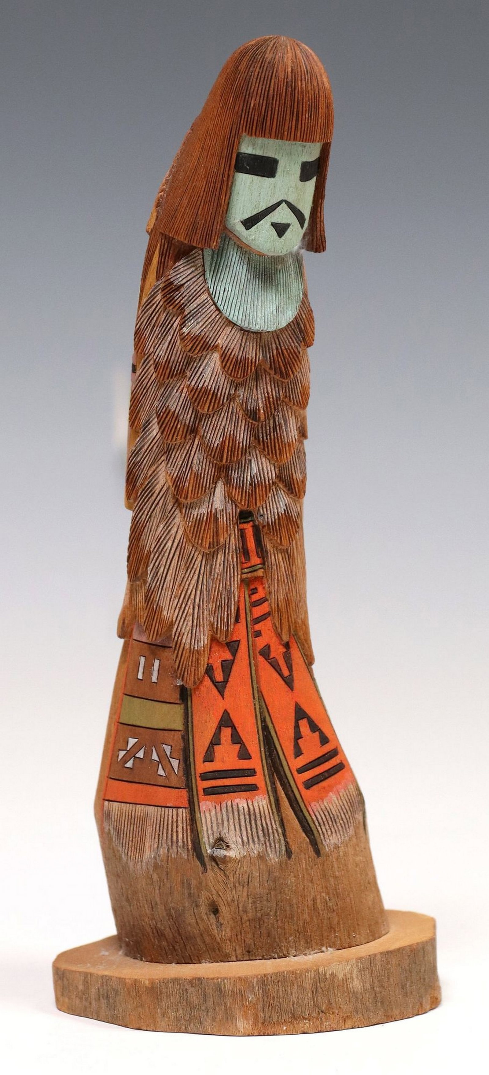 KEVIN HORACE QUANNIE (HOPI/ NAVAJO, B.1960) KACHINA DOLL, 'EAGLE BOY': Native American Kachina doll, "Kwahu Taka (Eagle Boy)," signed Kevin Horace Quannie (Hopi/ Navajo, Kykotsmovi Village, Arizona, b.1960), dated 1994, carved and polychrome painted wood f