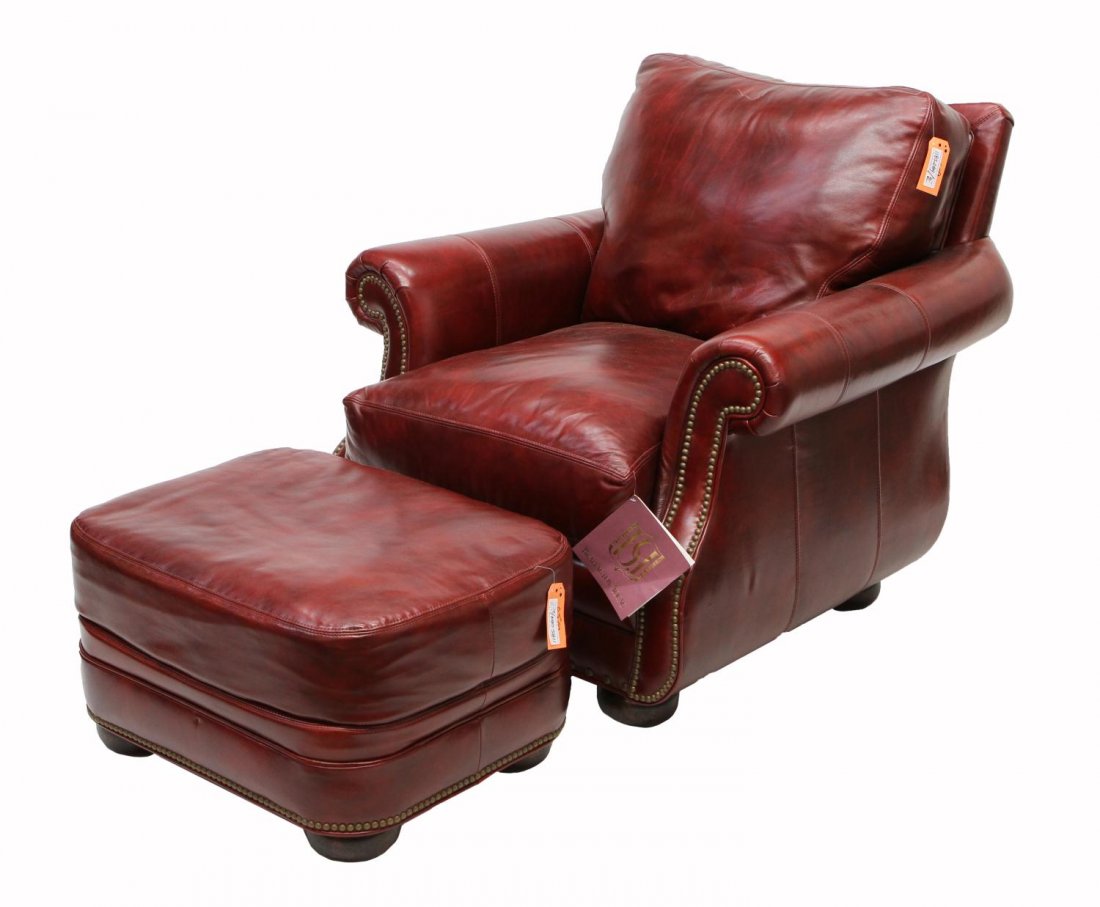 312 BURGUNDY LEATHER CLUB CHAIR & OTTOMAN Oct 28, 2012 Austin