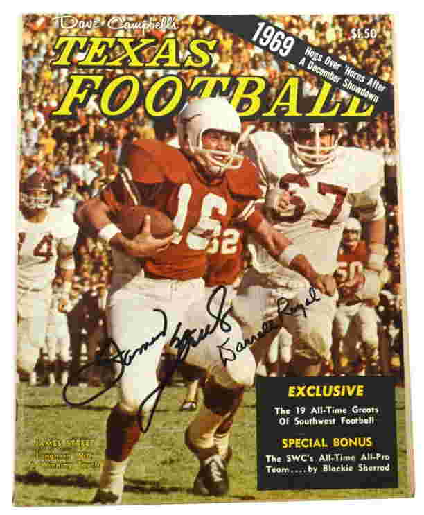 688 1969 TEXAS FOOTBALL MAGAZINE SIGNED STREET & ROYAL