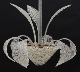 ITALIAN MID-CENTURY MURANO ART GLASS THREE-LIGHT CHANDELIER