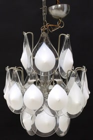 GINO VISTOSI (ATTRIB.) MURANO ART GLASS 7-LIGHT CHANDELIER