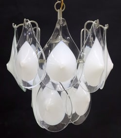 GINO VISTOSI (ATTRIB.) MURANO ART GLASS 1-LT CHANDELIER