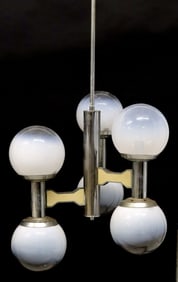 ITALIAN MID-CENTURY MODERN CHROMED 6-LT CEILING LIGHT
