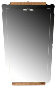 ITALIAN MID-CENTURY MODERN BEVELED WALL MIRROR, 33" X 21"