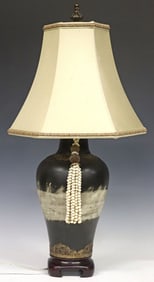 DESIGNER JOHN-RICHARD TABLE LAMP & SILK SHADE